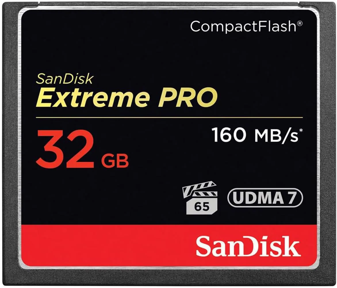 SanDisk 32GB Extreme Pro CompactFlash Card - 160MB/s Read, 150MB/s Write