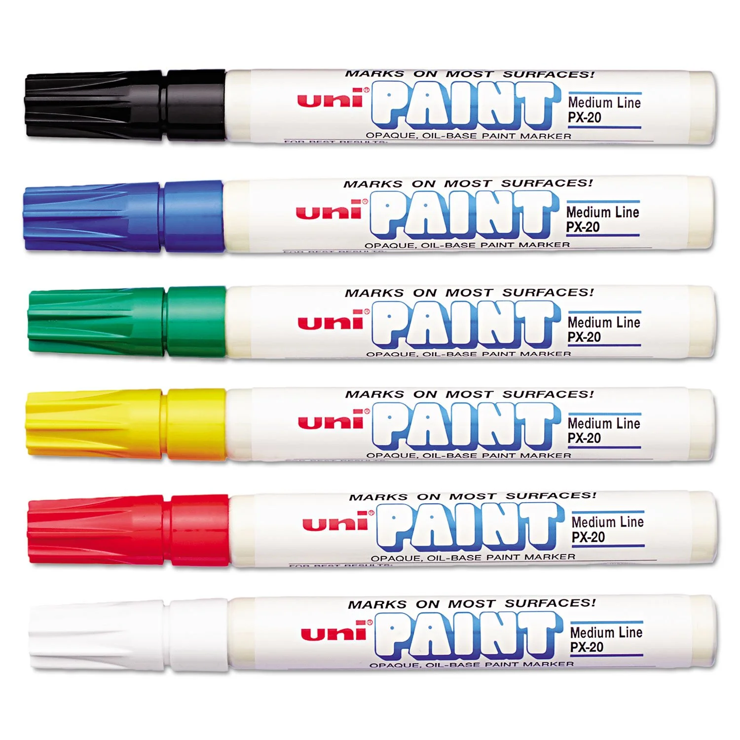 Sanford Uni Paint Markers, Medium Point, Assorted Colors, Pack Of 6