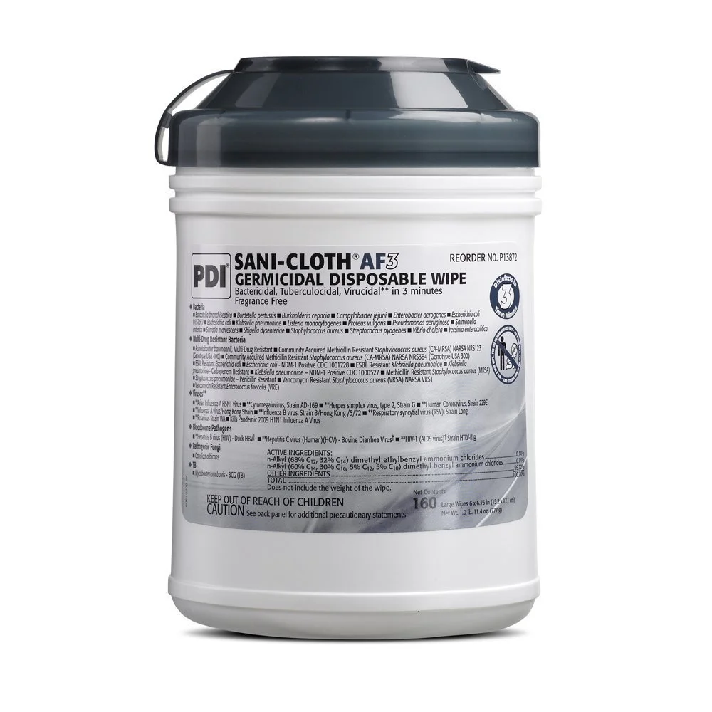 Sani-Cloth AF3 Alcohol-Free Germicidal Wipes, 160ct (6 x 6.75 in)