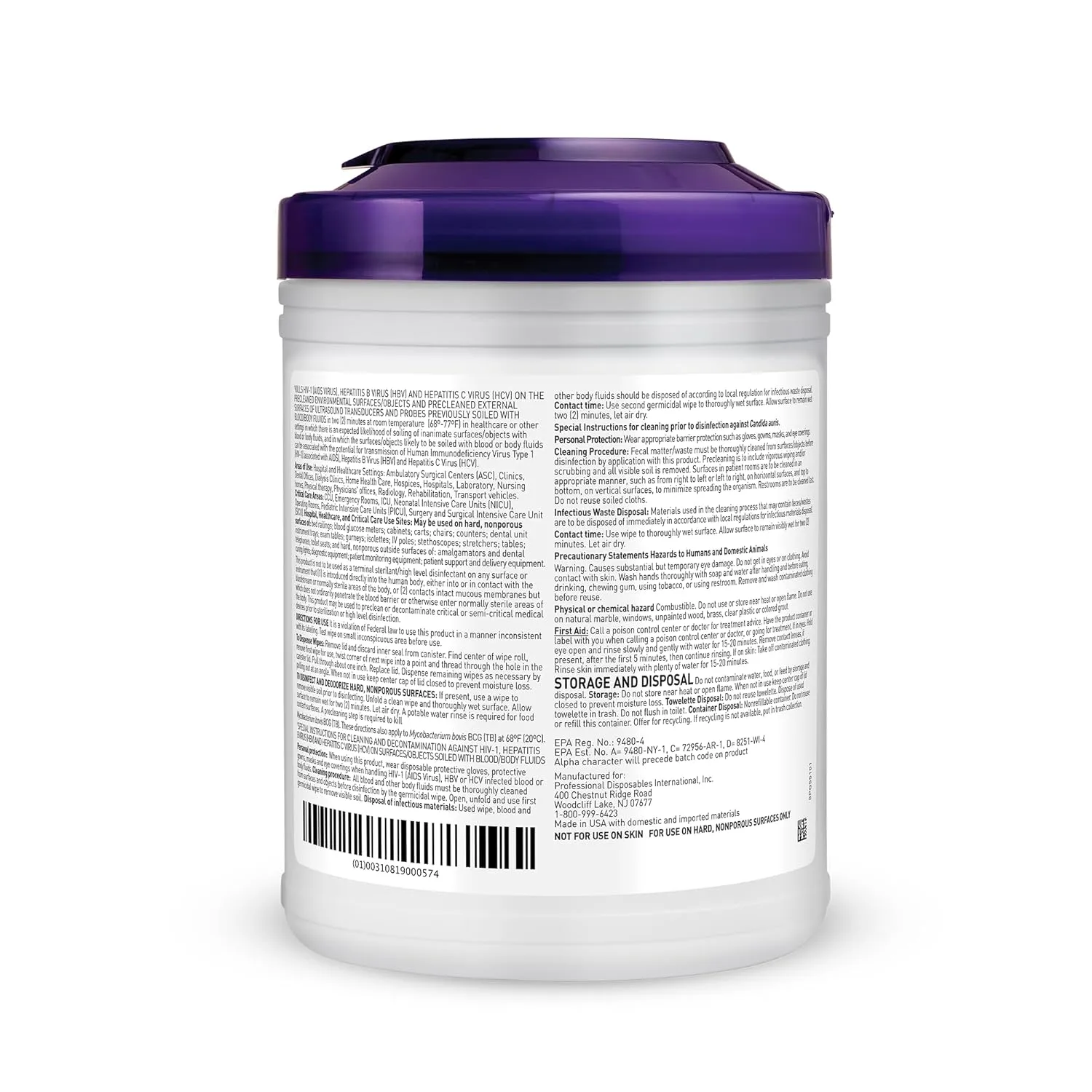 Professional Disposables Surface Disinfectant Super Sani-Cloth Wipes, 160Count 160 Count (Pack of 1)