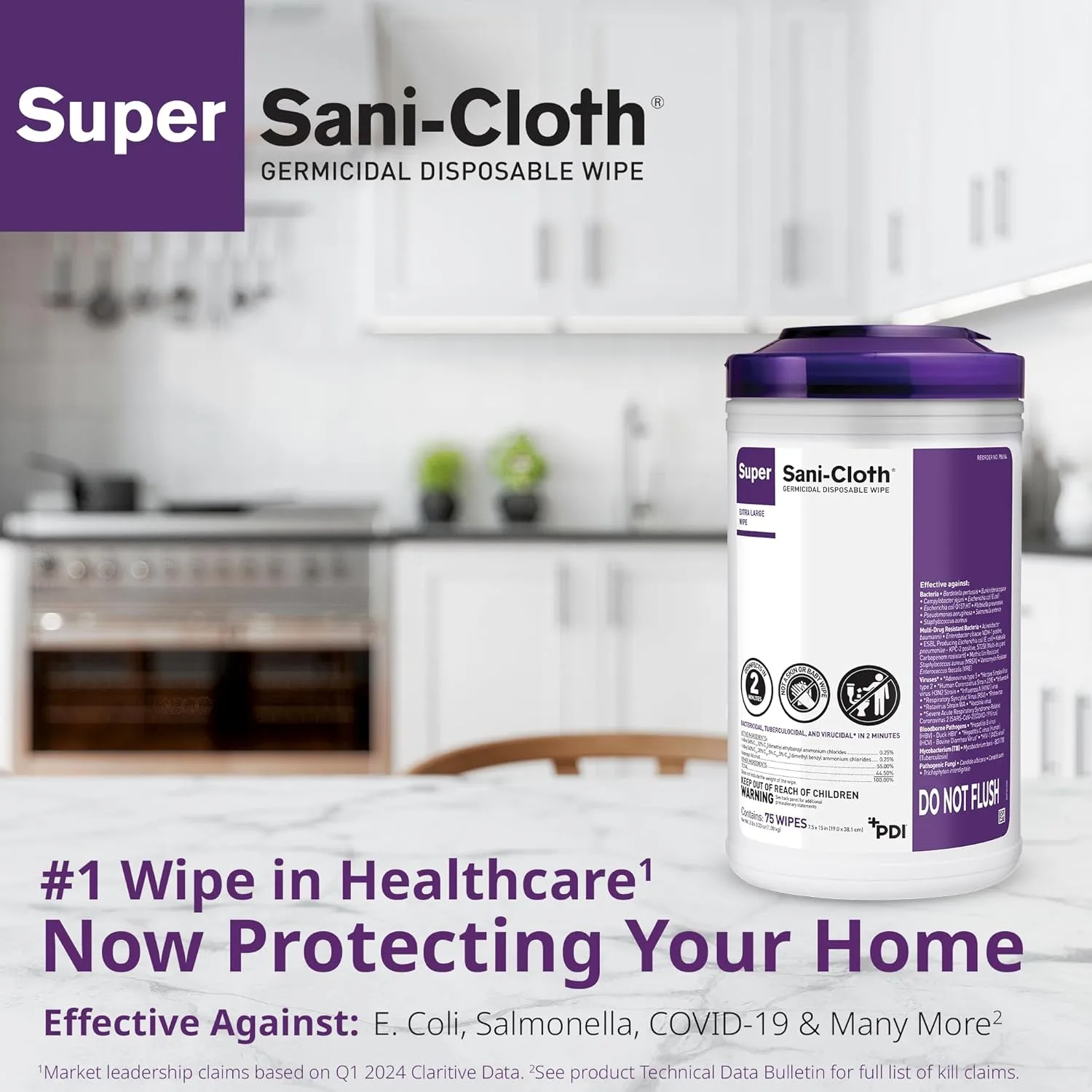 Professional Disposables Surface Disinfectant Super Sani-Cloth Wipes, 160Count 160 Count (Pack of 1)