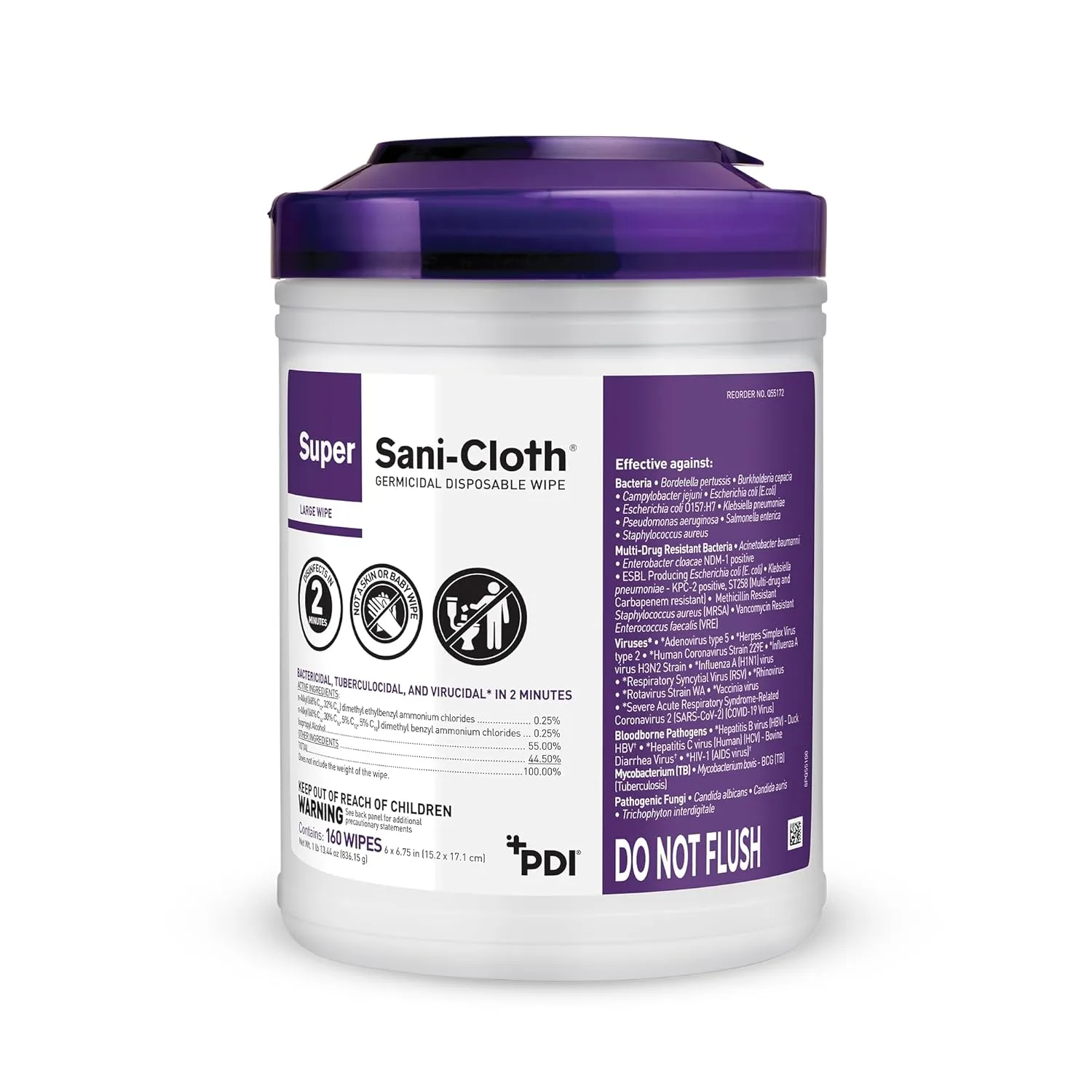 Professional Disposables Surface Disinfectant Super Sani-Cloth Wipes, 160Count 160 Count (Pack of 1)