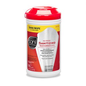 Sani Professional No Rinse Sanitizing Wipes XL 7.75" x 9" 95 Count 6 / cs