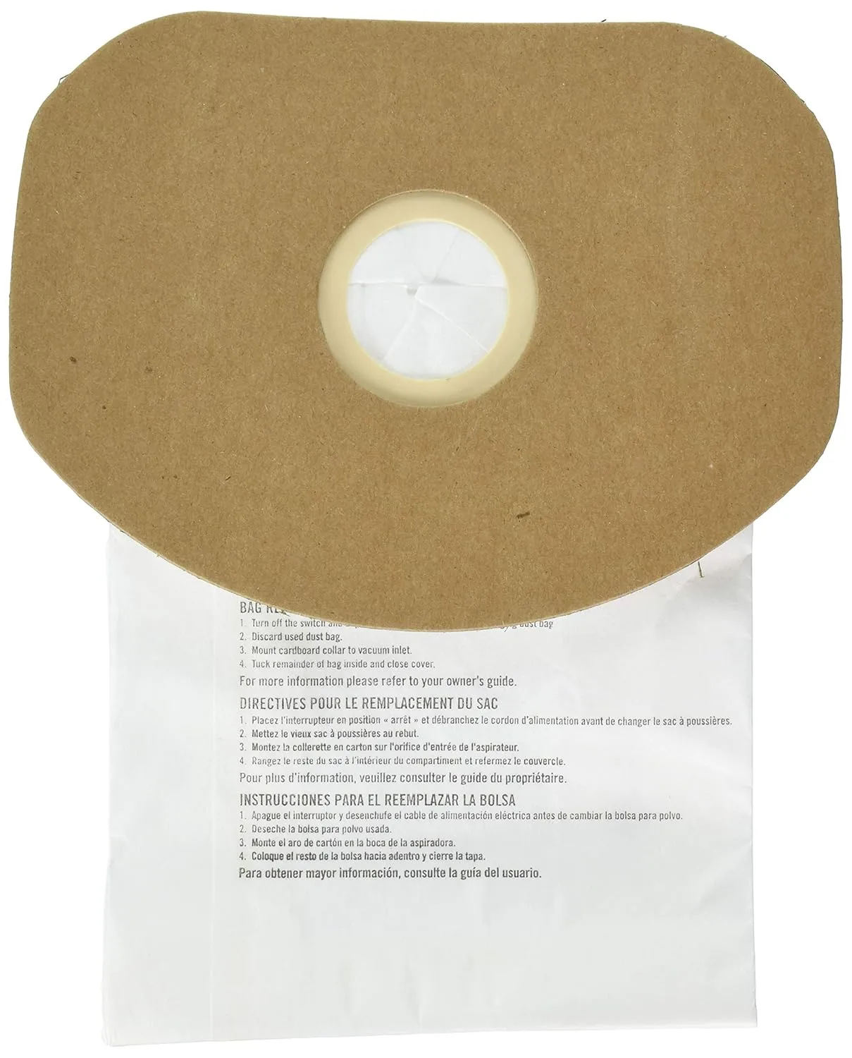 Sanitaire BV-2 Premium Paper Bag (Pack of 5), Fits Models SC412 Series Backpack Vacuum, 62370A, White