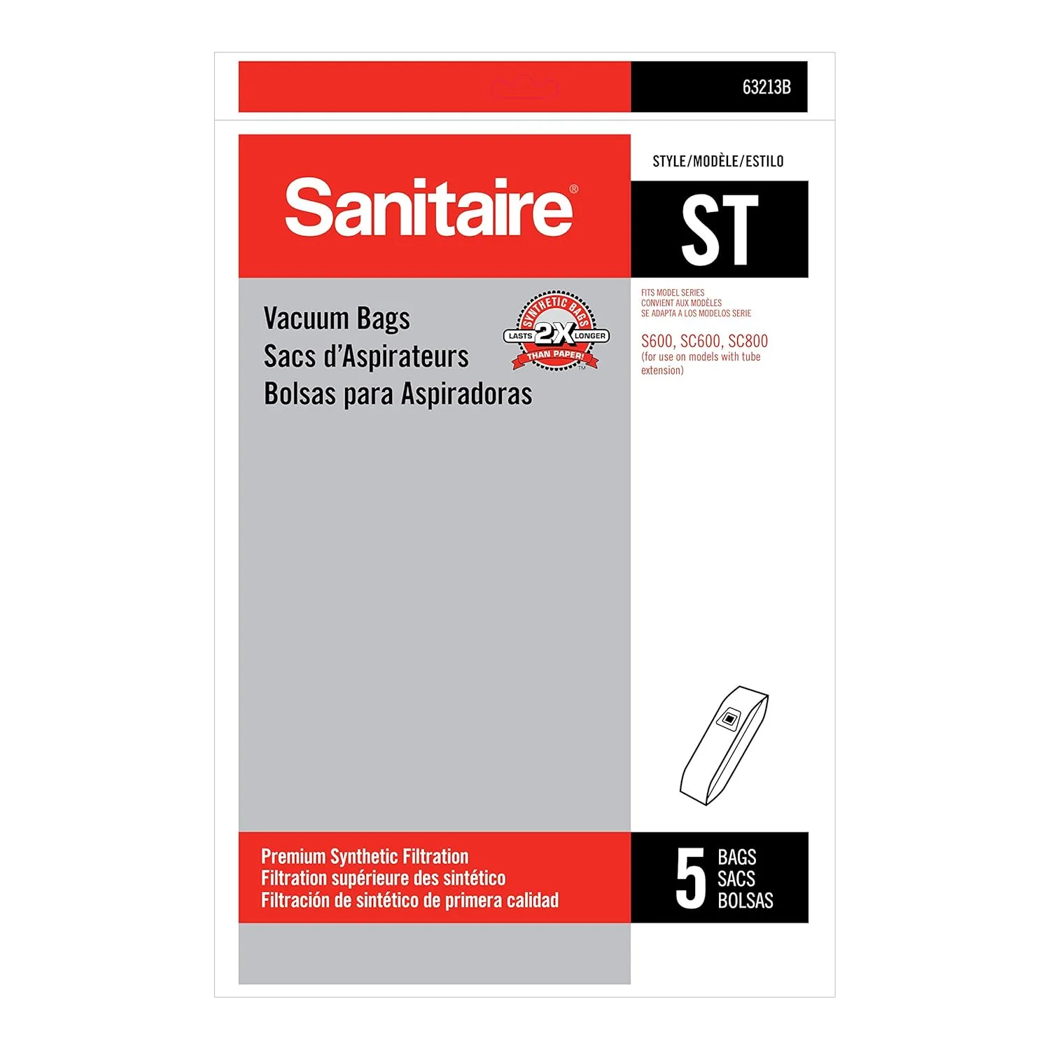 Sanitaire SC899H Upright Vacuum + 5PK Vacuum Bags SC899H + Vacuum Bag