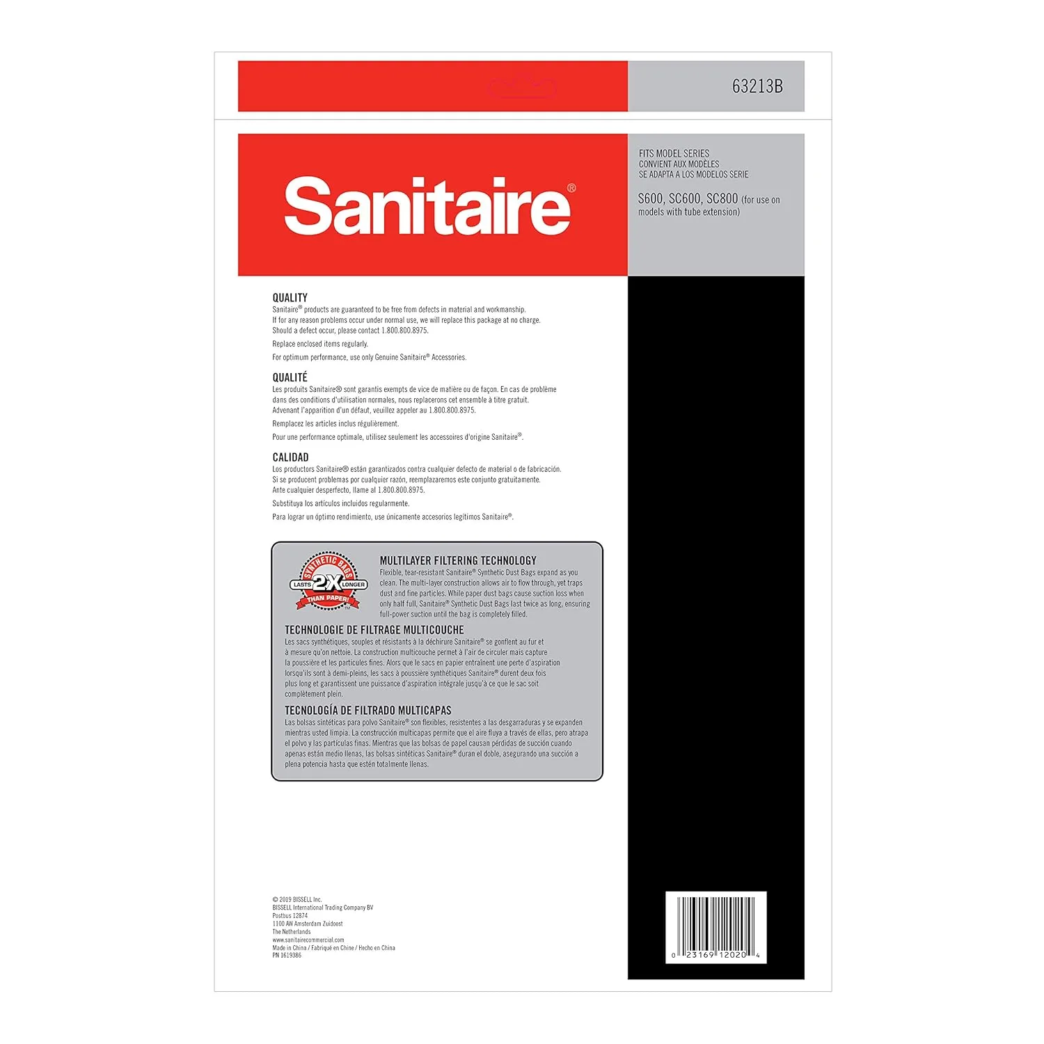Sanitaire SC899H Upright Vacuum + 5PK Vacuum Bags SC899H + Vacuum Bag