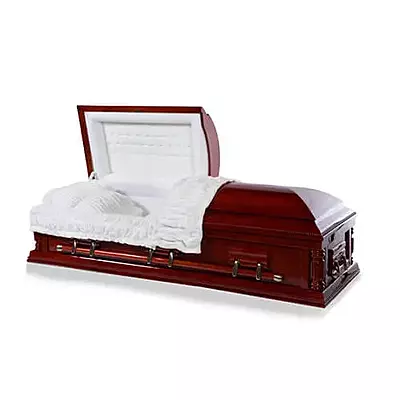 Satin Cherry Wood Casket