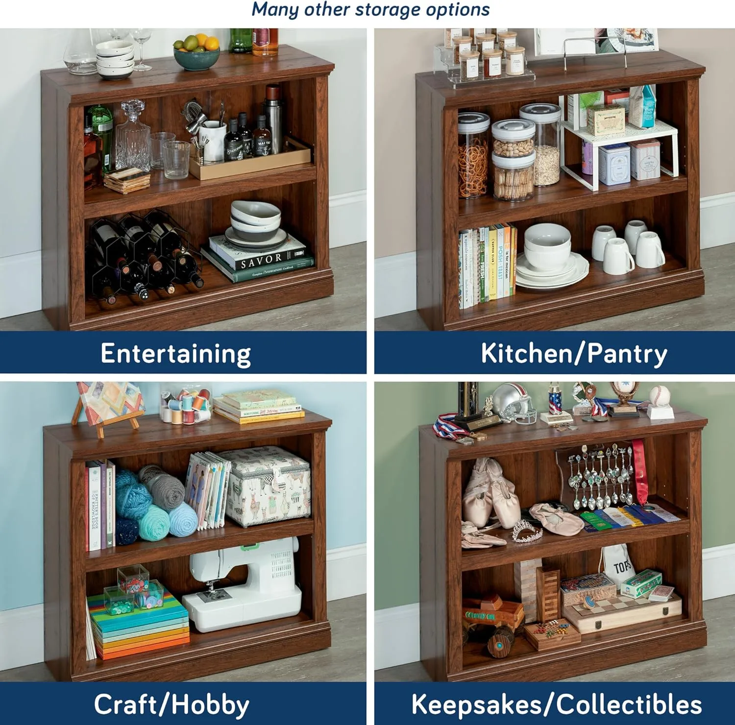 Sauder Select 2-Shelf Engineered Wood Bookcase