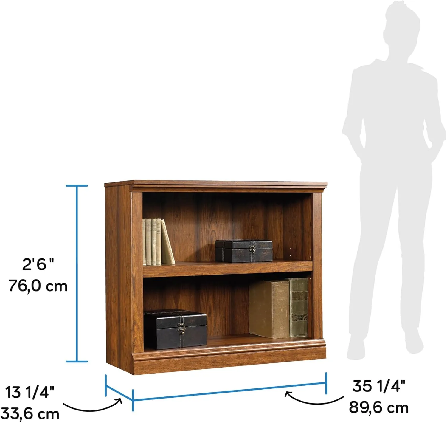 Sauder Select 2-Shelf Engineered Wood Bookcase