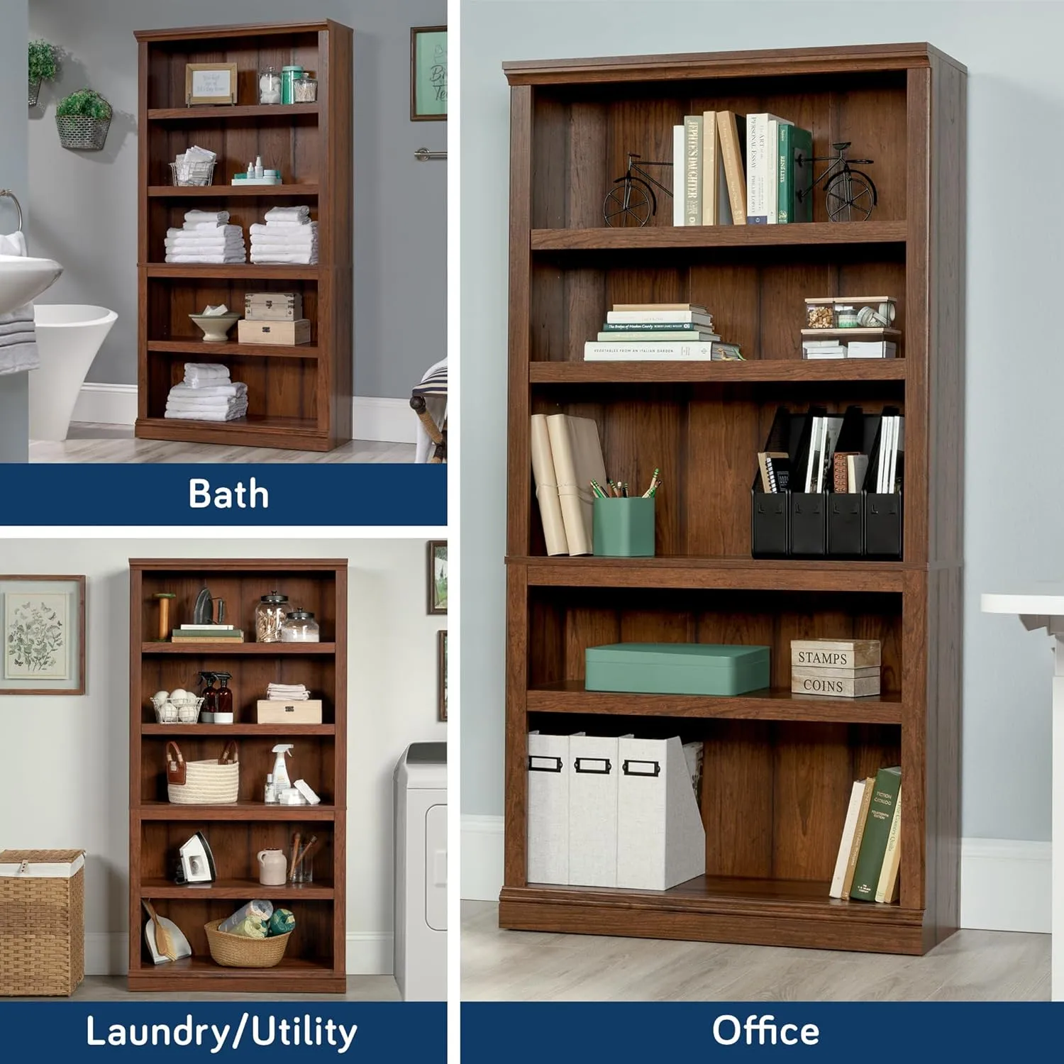 Sauder Select 5-Shelf Engineered Wood Bookcase