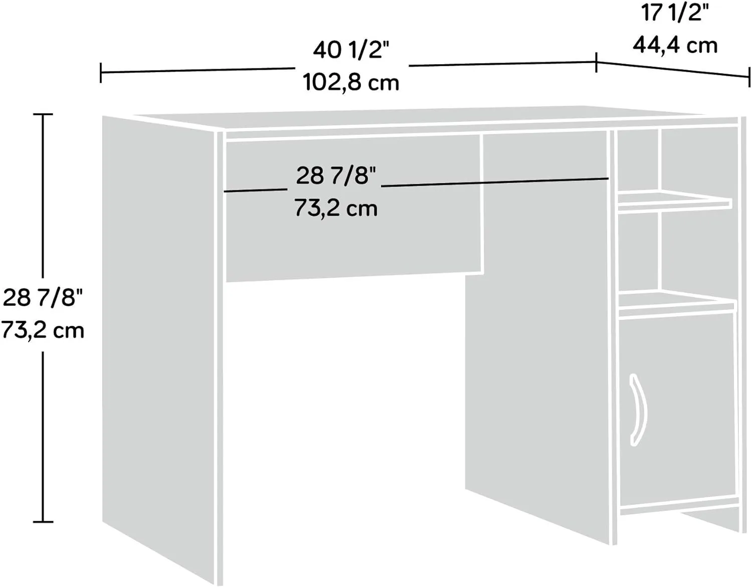 Sauder Beginnings Small Study Desk for Bedroom, Computer Desk for Small Spaces