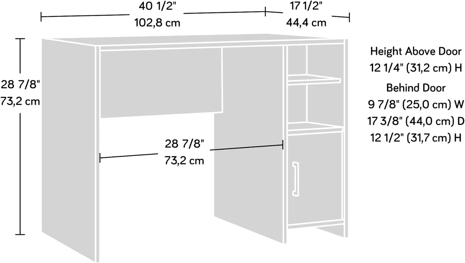 Sauder Beginnings Small Study Desk for Bedroom, Computer Desk for Small Spaces