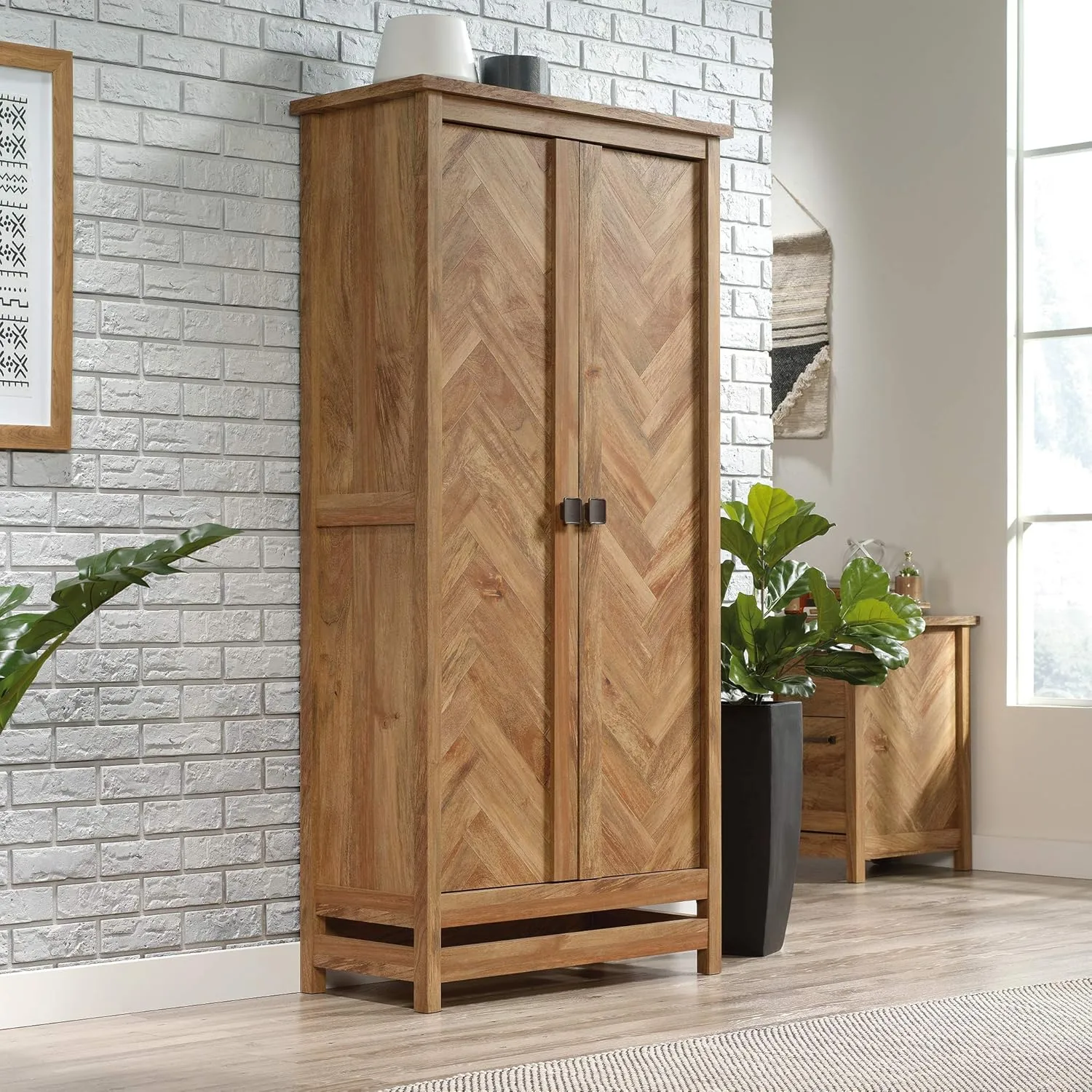 Sauder Cannery Bridge Storage Cabinet/ Pantry Cabinet, Sindoori Mango finish L: 35.20" x W: 16.26" x H: 71.97" Sindoori