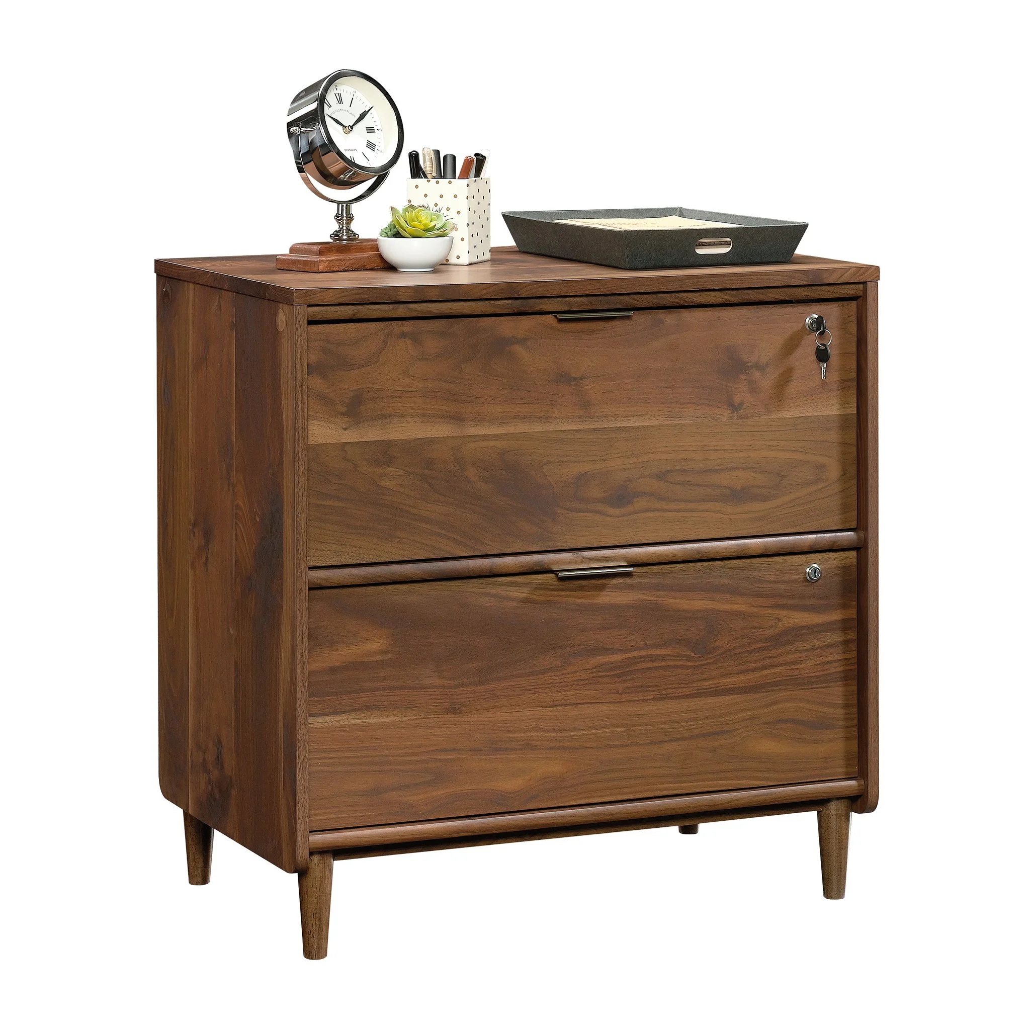 Sauder Clifford Place 29-1/2inW x 18-1/2inD Lateral 2-Drawer File Cabinet, Grand Walnut