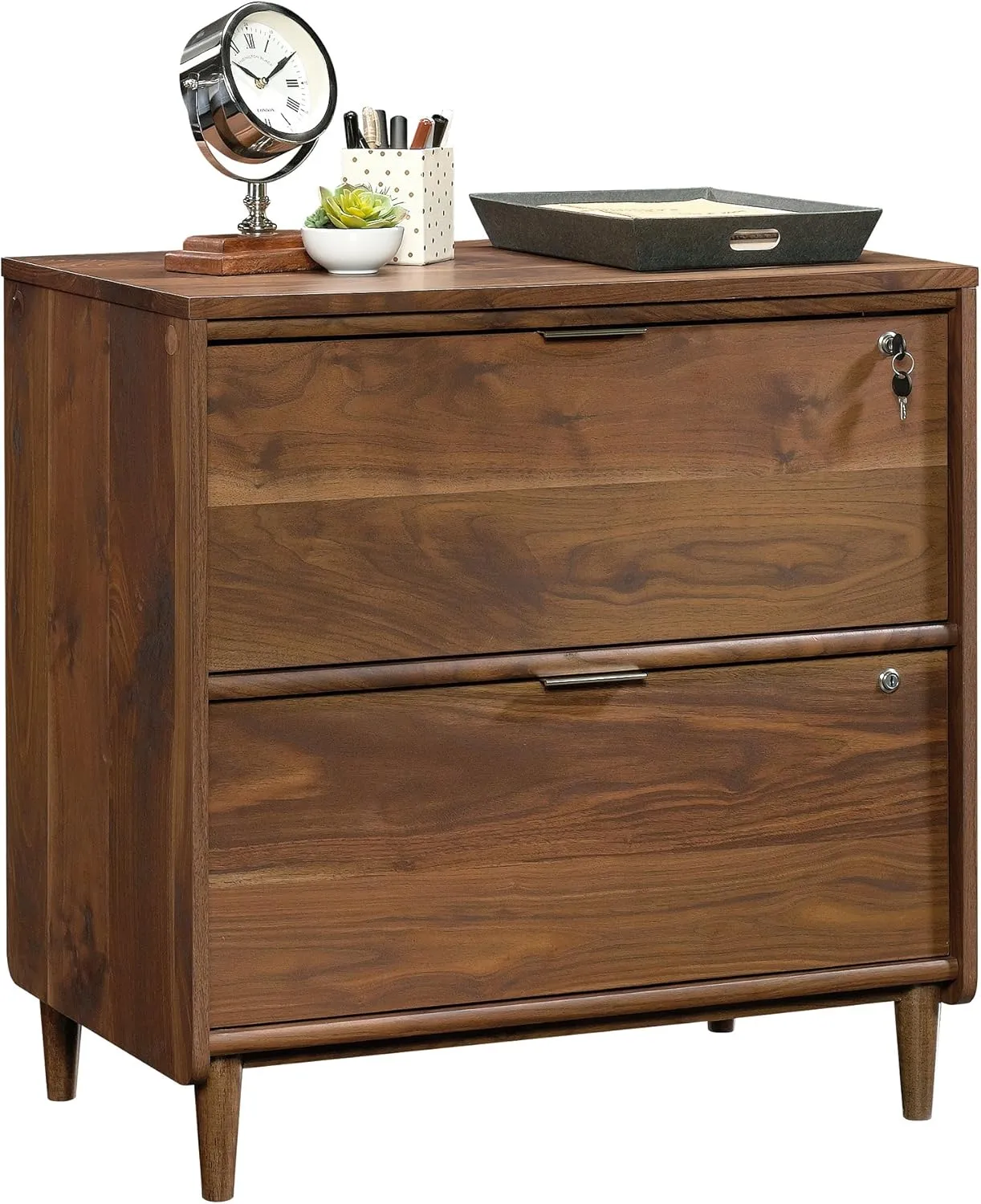 Sauder Clifford Place 29-1/2inW x 18-1/2inD Lateral 2-Drawer File Cabinet, Grand Walnut