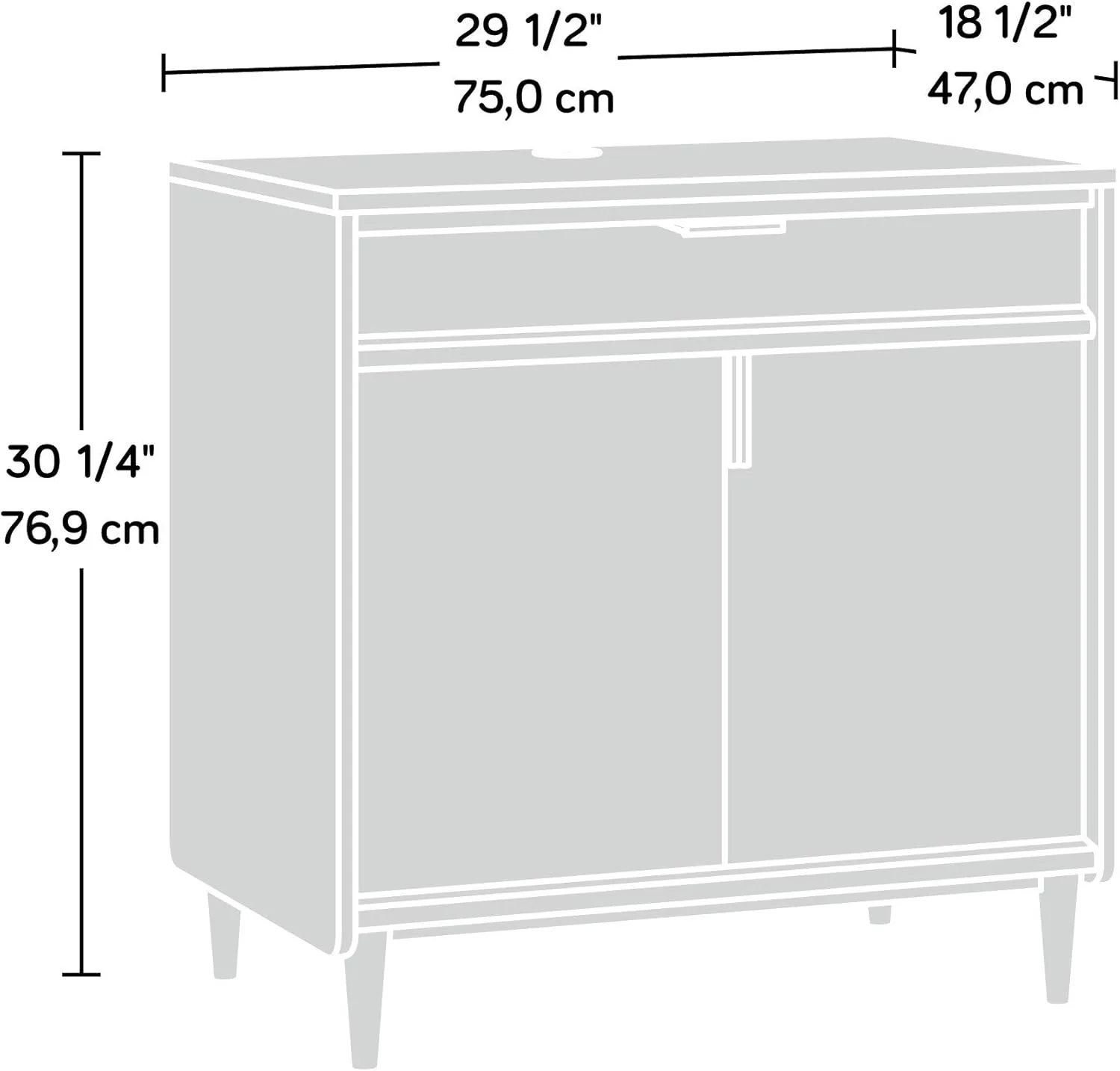 Sauder Clifford Place Library Base, Grand Walnut finish
