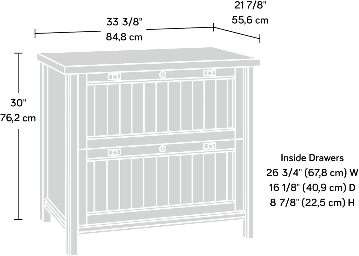 Sauder Costa Computer Desk and Lateral File, Chalked Chestnut Finish Computer Desk + Lateral File