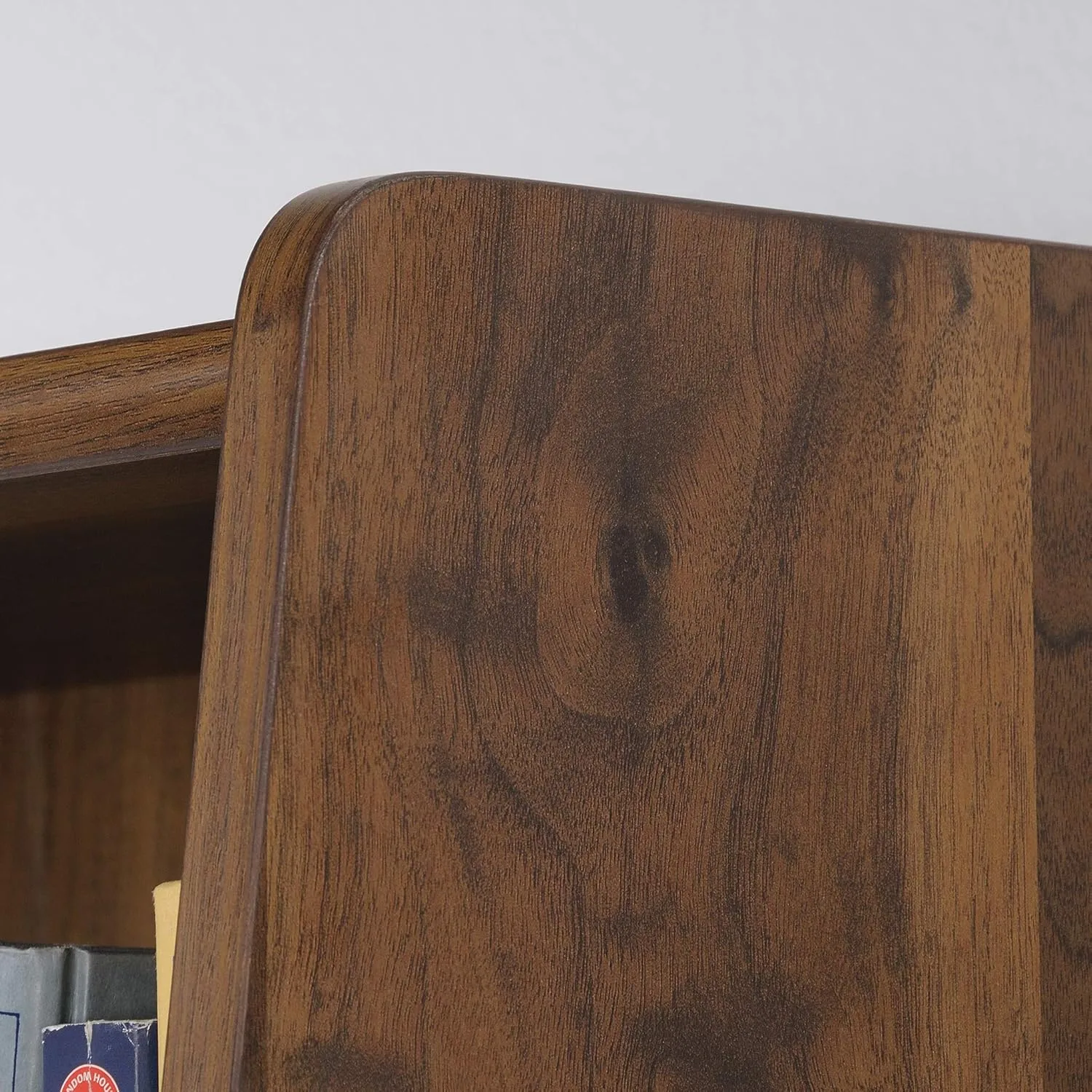 Sauder Harvey Park 71inH 5-Shelf Bookcase With Doors, Grand Walnut
