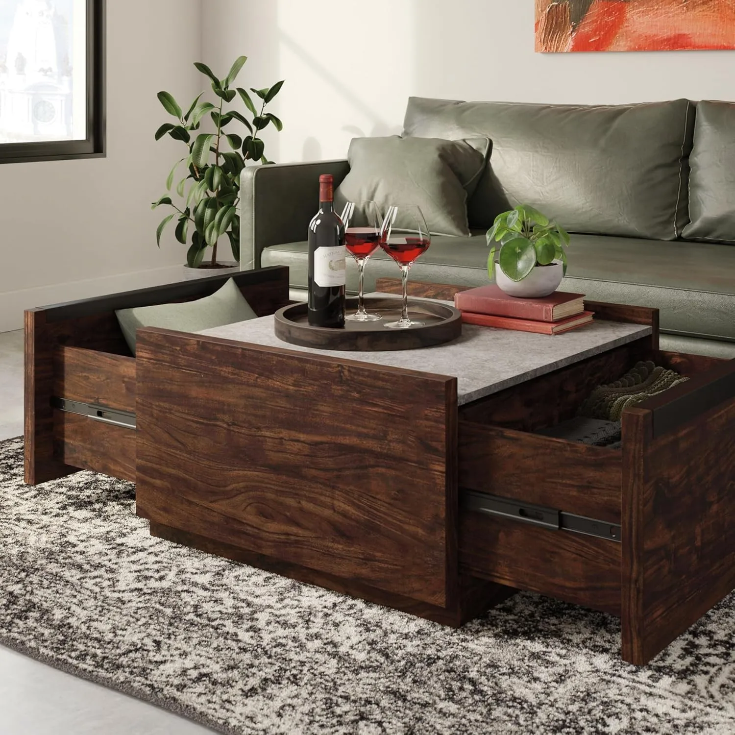 SAUDER Manhattan Gate Modern Square Coffee Table