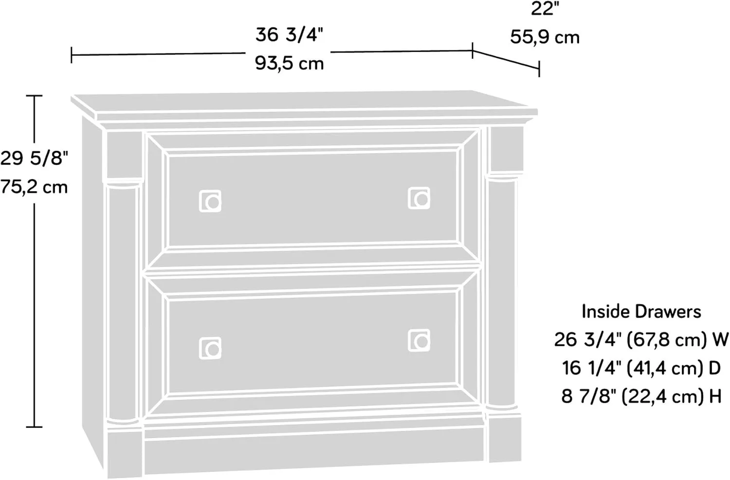Sauder Palladia 2-Drawer Lateral File Cabinet