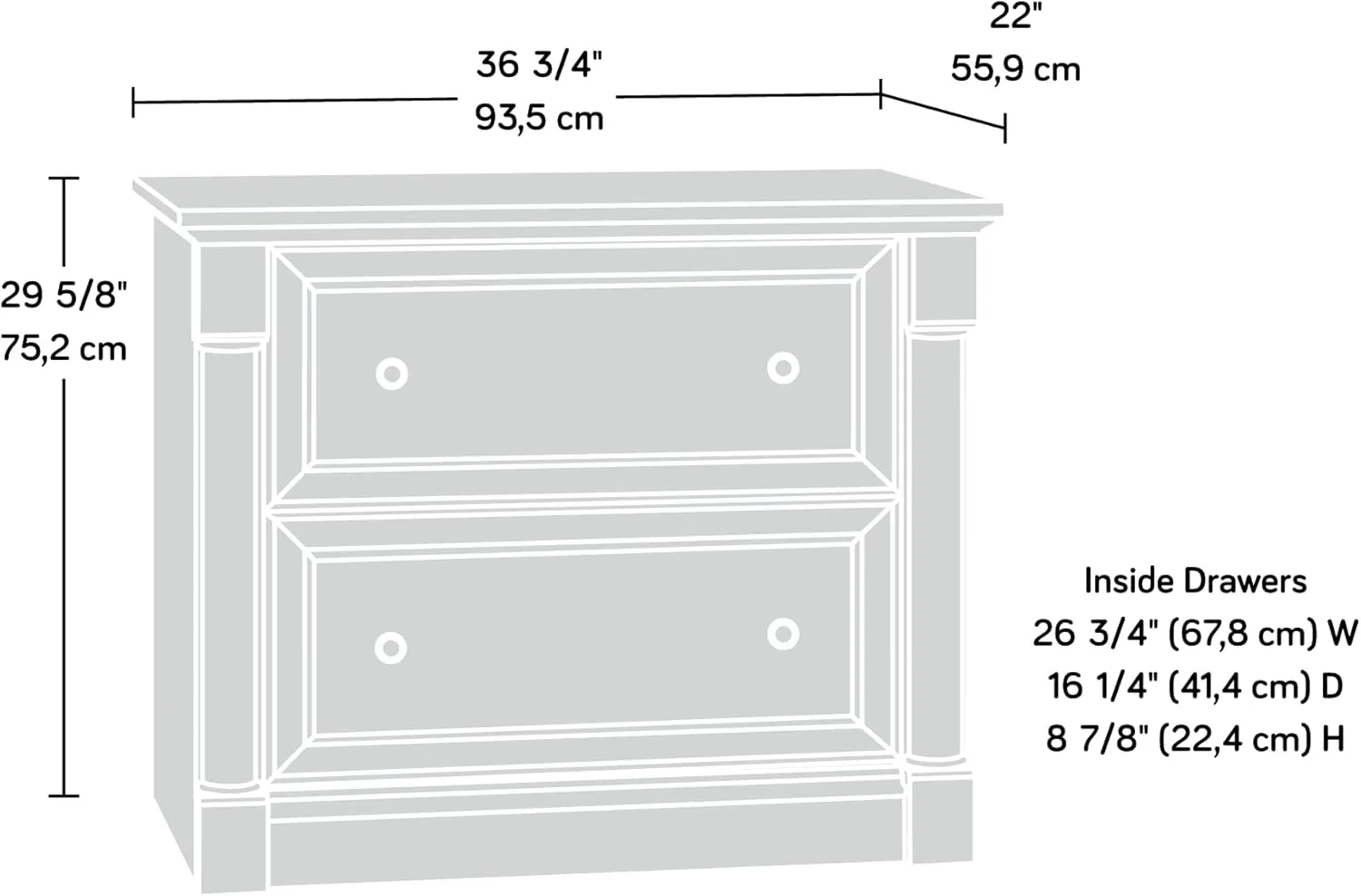 Sauder Palladia 2-Drawer Lateral File Cabinet