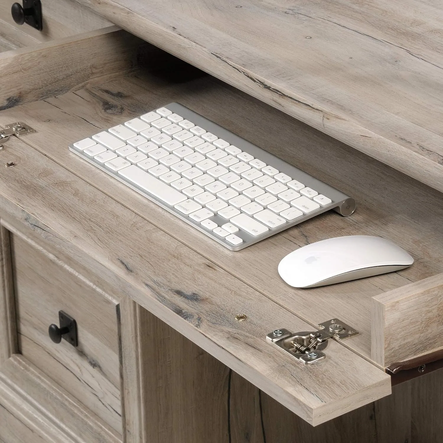 Sauder Palladia Executive Desk with Keyboard Tray and Cord Management