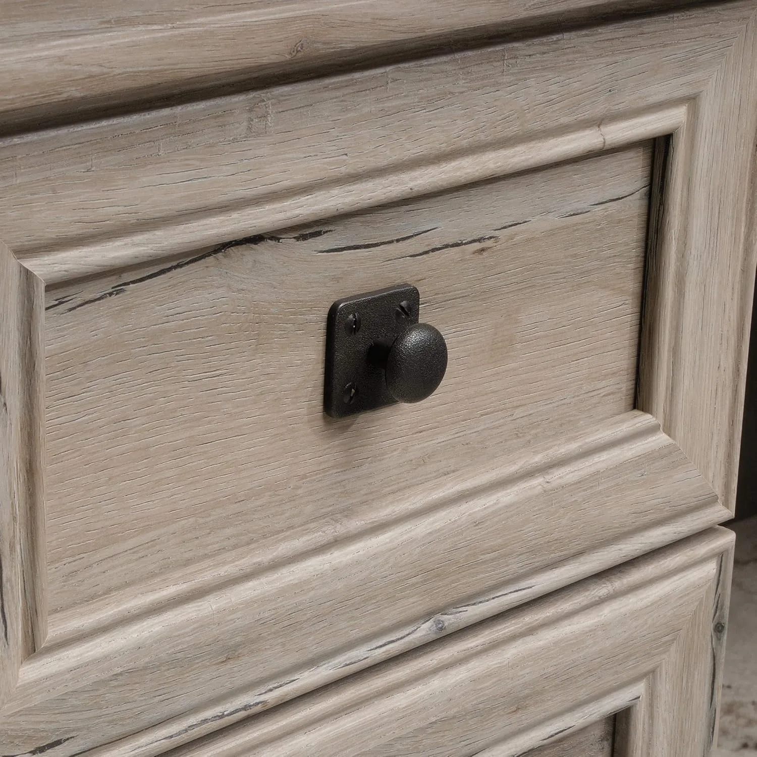 Sauder Palladia L-Shaped Desk with Drawers, File Cabinet Storage & Keyboard Tray