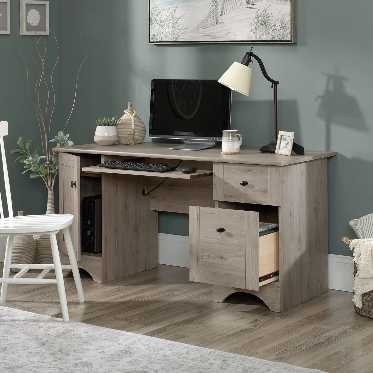 Sauder Select 60inW Double-Pedestal Computer Desk