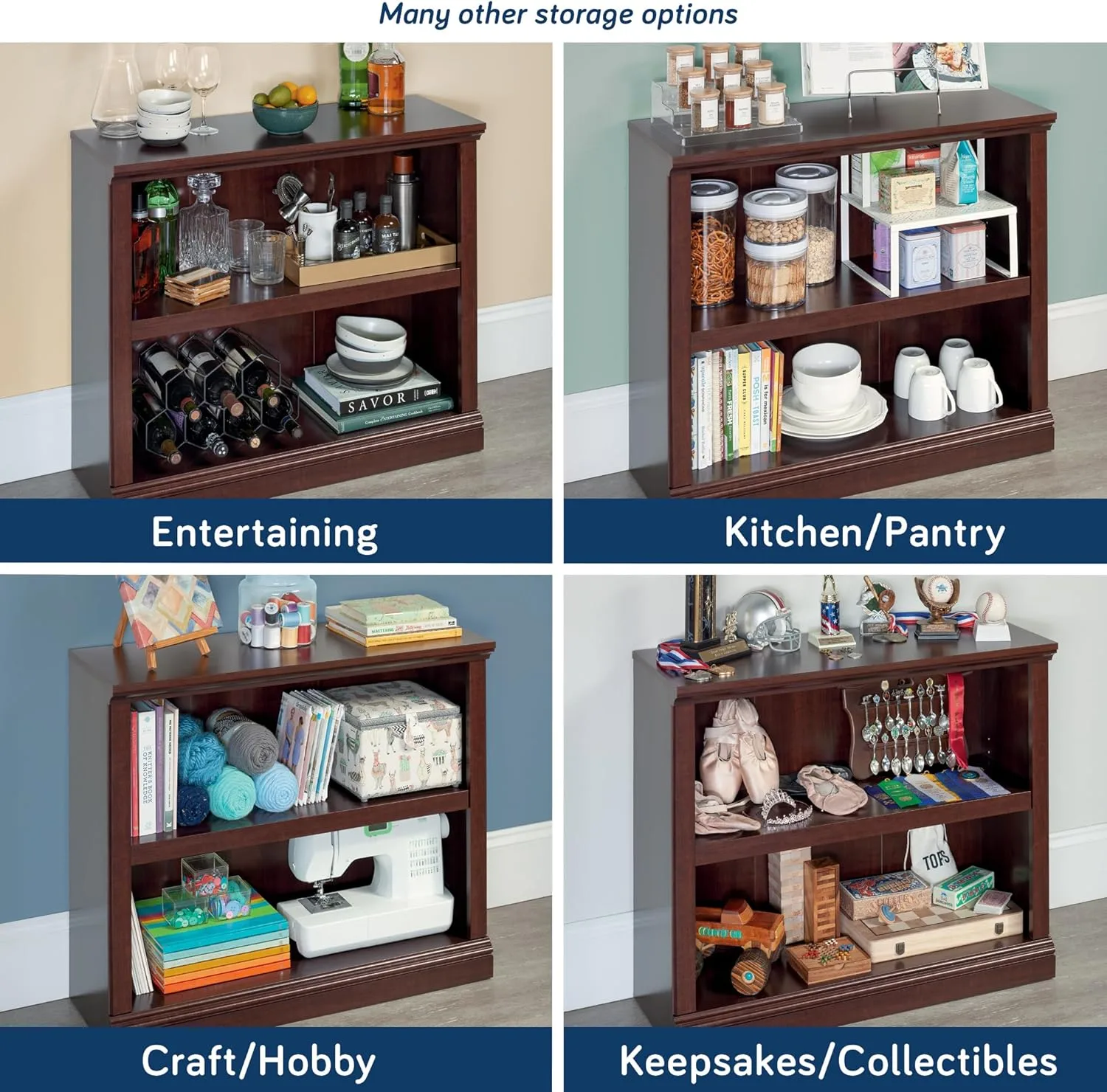 Sauder Select 2-Shelf Engineered Wood Bookcase