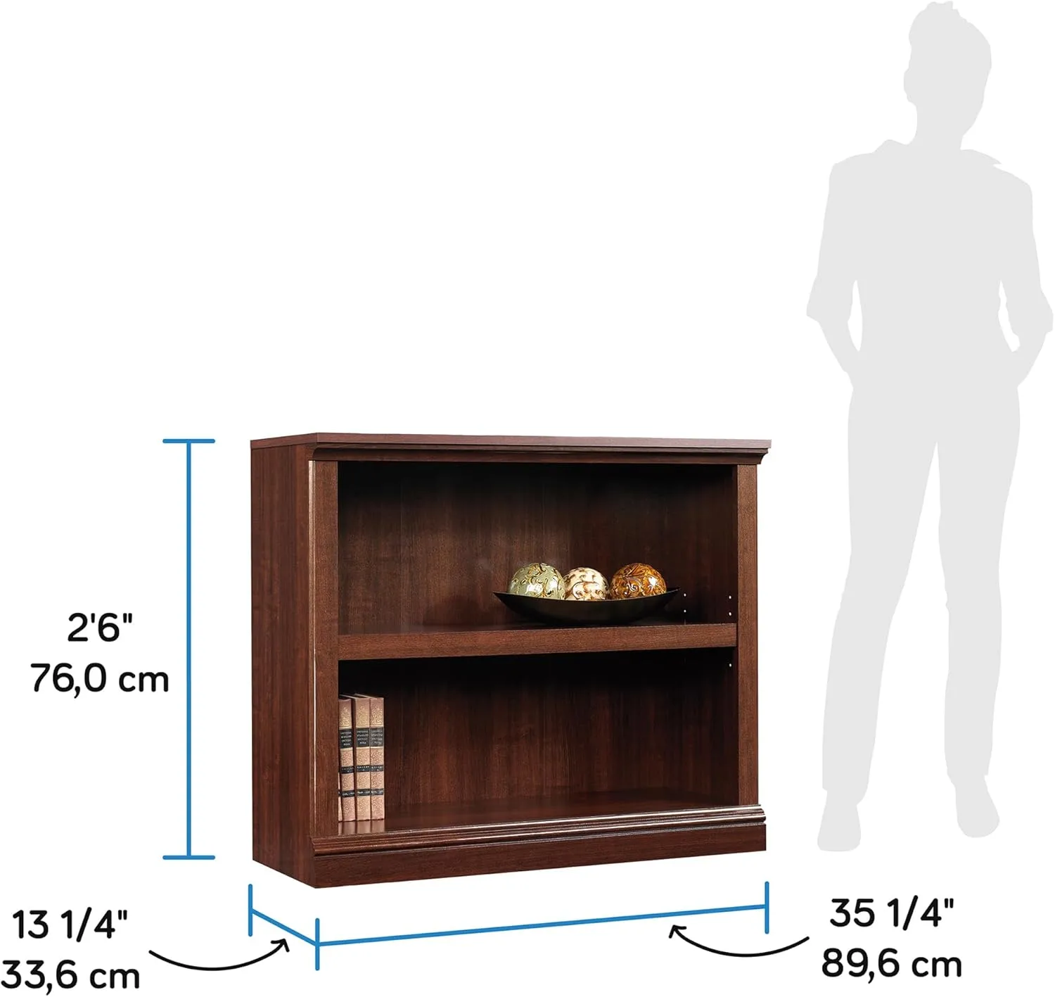 Sauder Select 2-Shelf Engineered Wood Bookcase