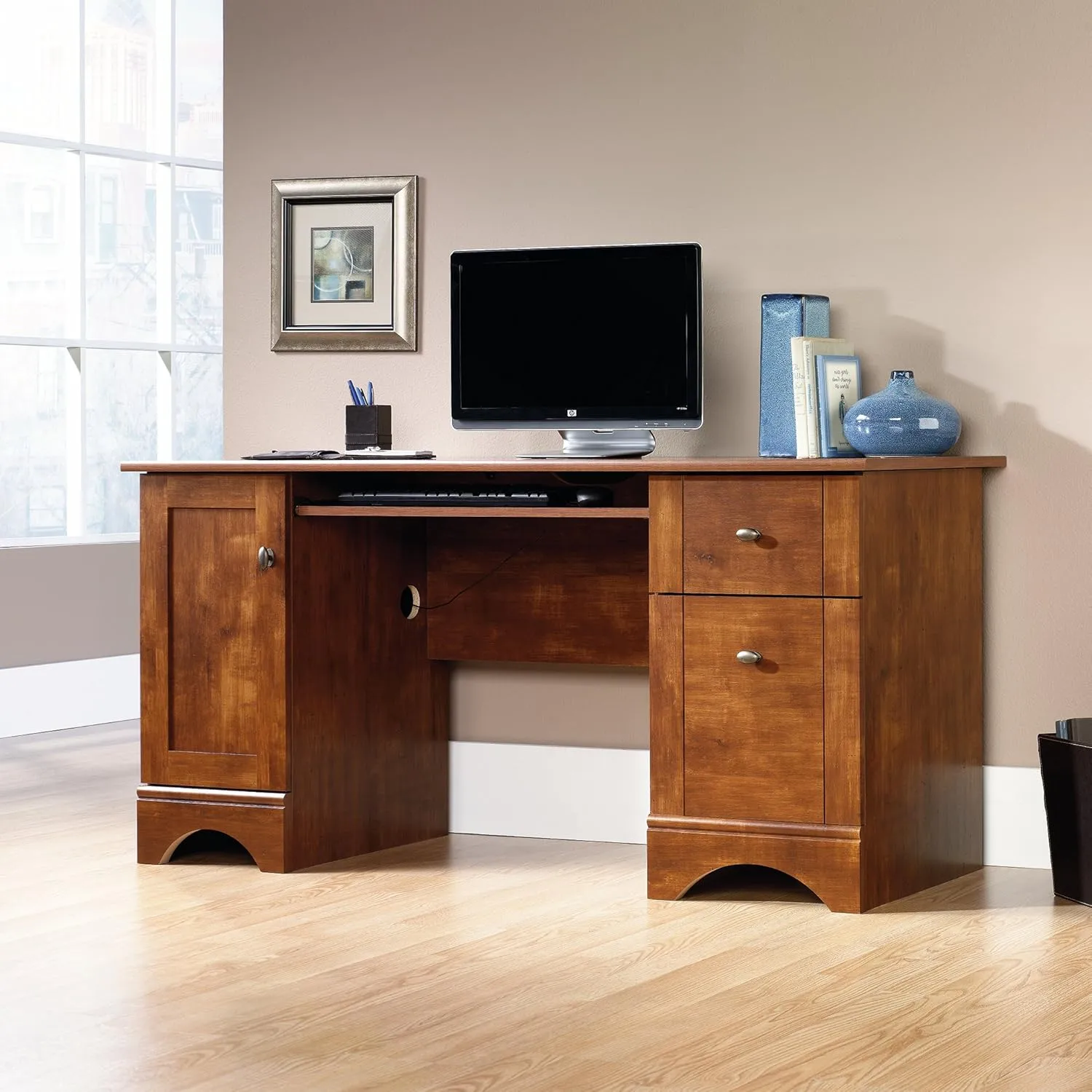 Sauder Select 60inW Double-Pedestal Computer Desk