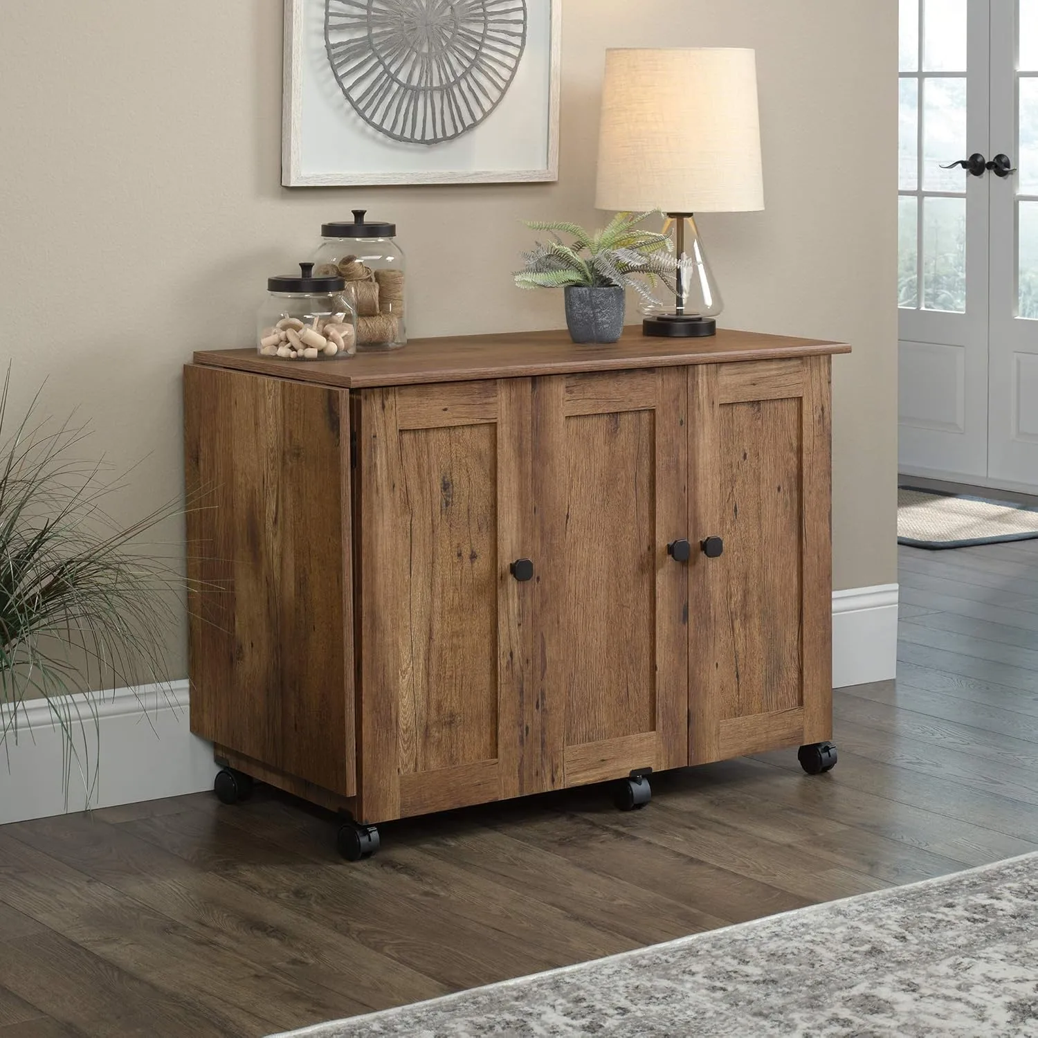 Sauder Select Sewing And Craft Table, 29inH x 40inW, Vintage Oak