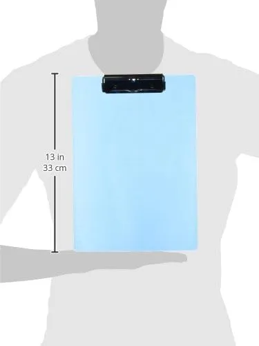 Saunders US-Works 21567 Acrylic Clipboard - Blue, Letter/A4 Size, High-Clarity Shatter Resistant Writing Clipboard