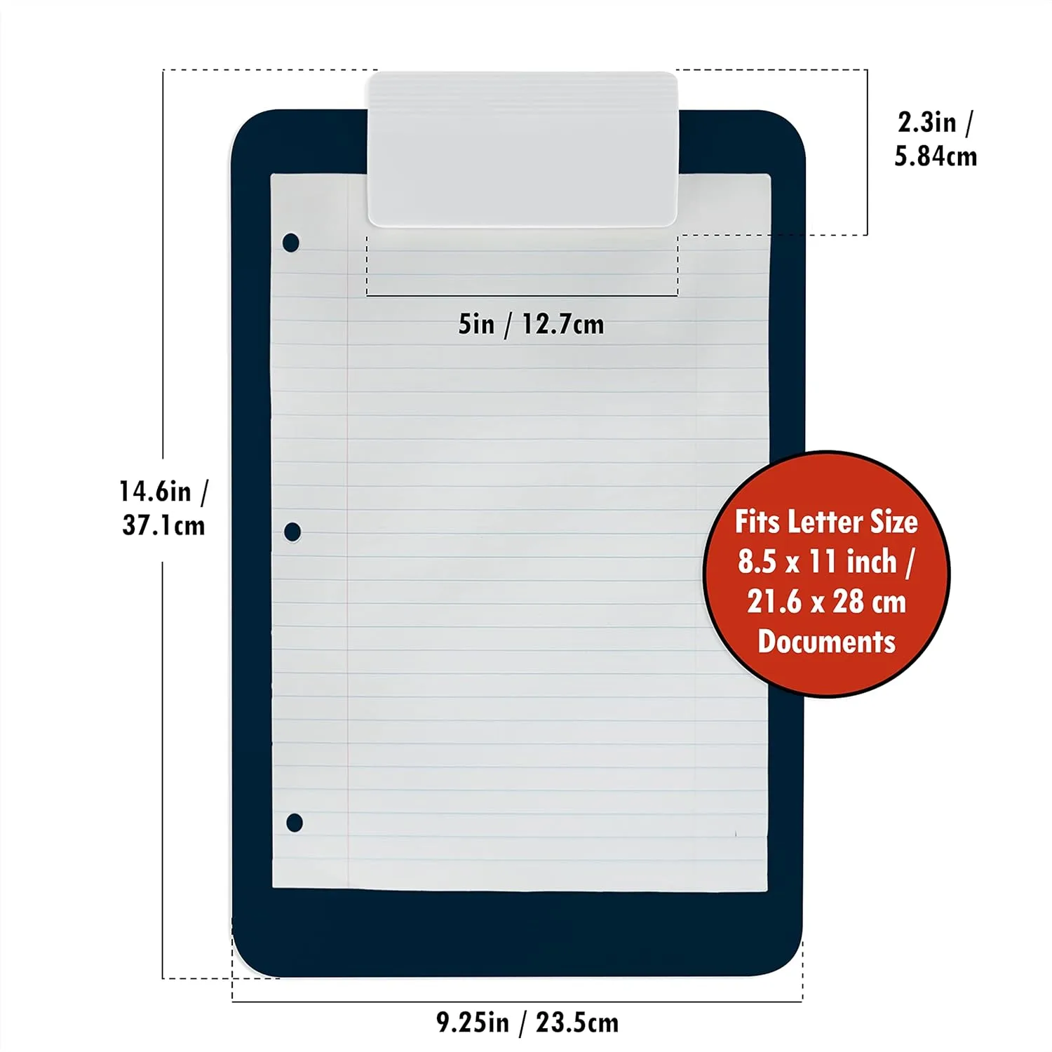SAUNDERS Letter Antimicrobial Clipboard with Low-Profile Clip