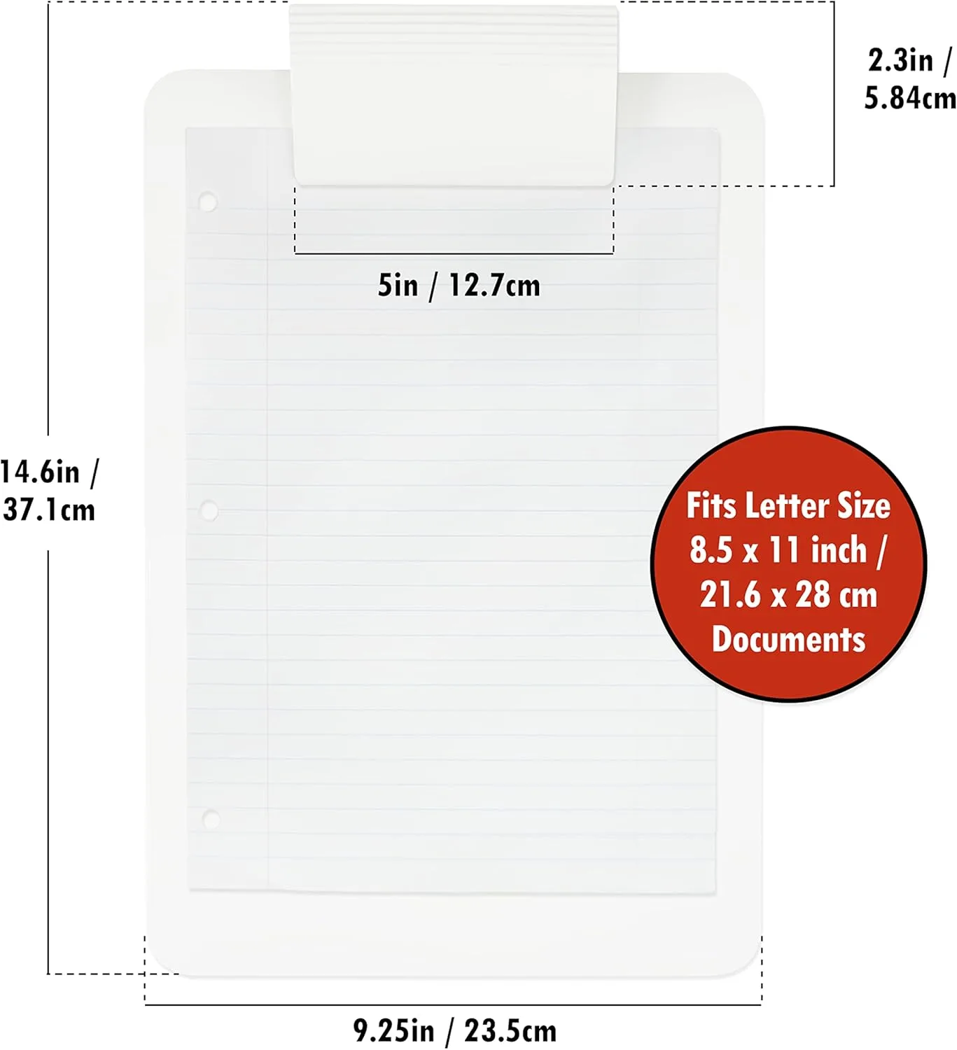 SAUNDERS Letter Antimicrobial Clipboard with Low-Profile Clip