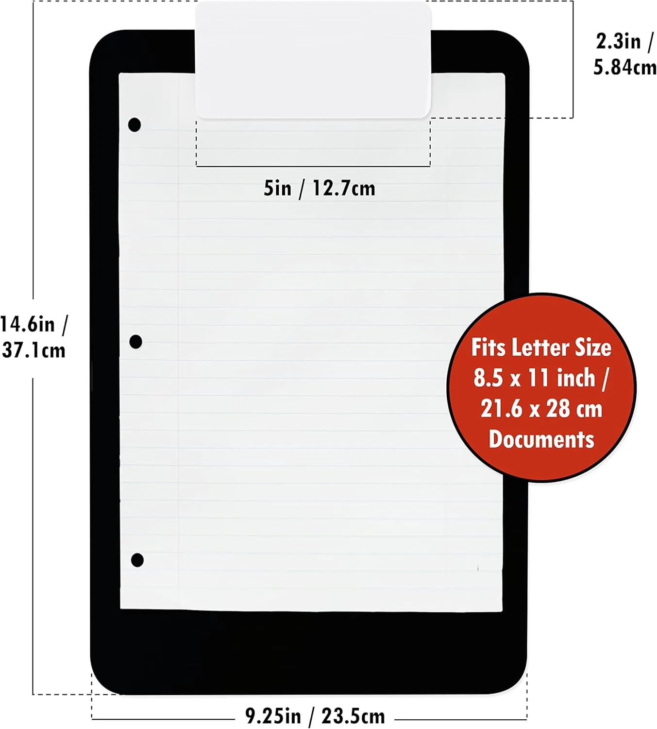 SAUNDERS Letter Antimicrobial Clipboard with Low-Profile Clip