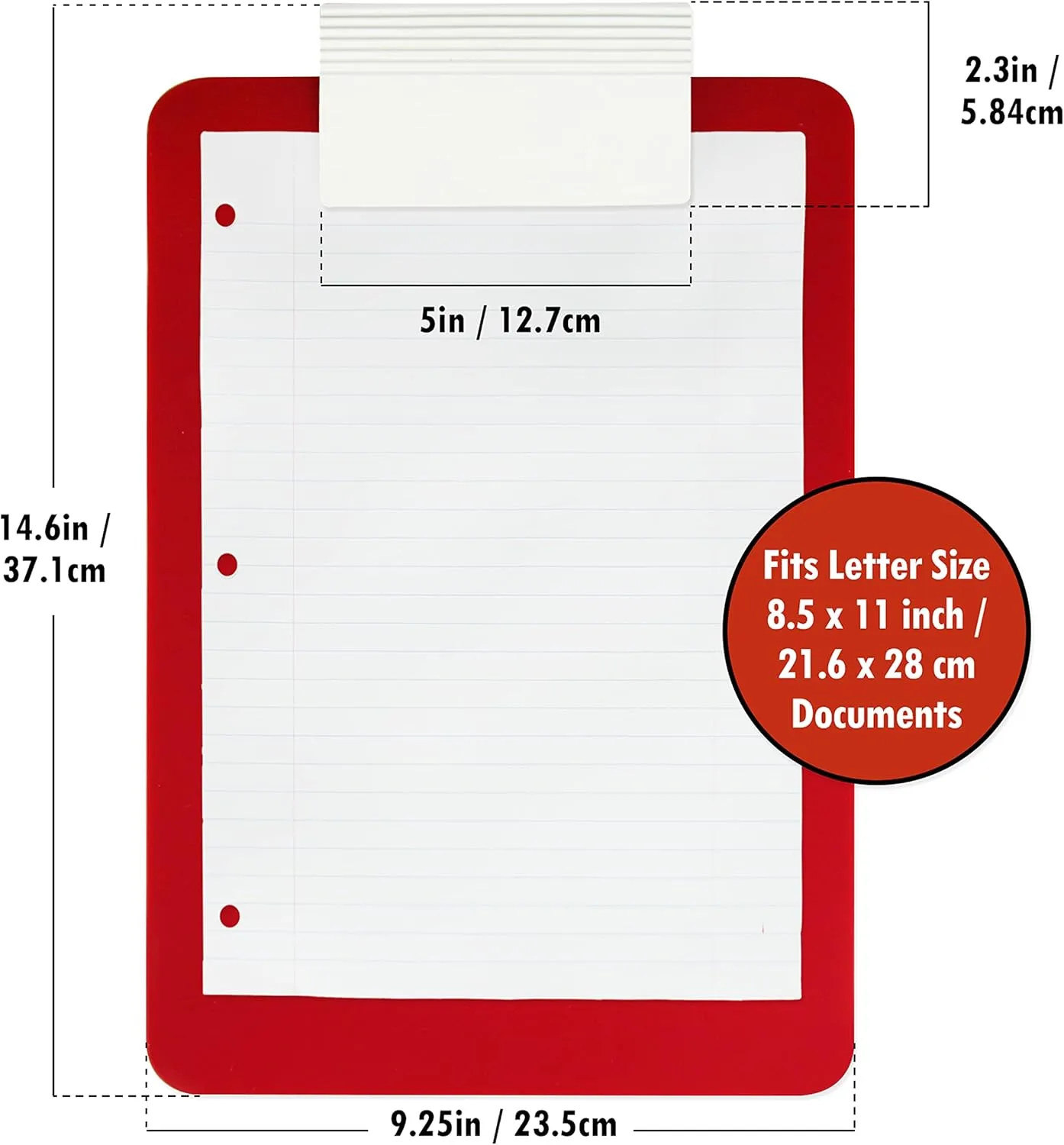 SAUNDERS Letter Antimicrobial Clipboard with Low-Profile Clip