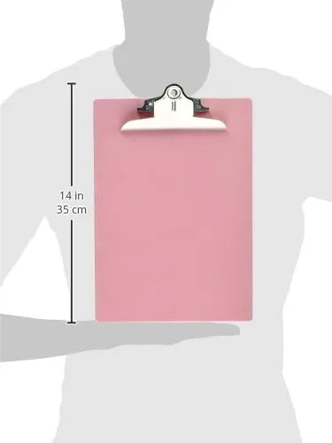 Saunders Plastic Clipboard, 1in Clip, 96% Recycled, Pink
