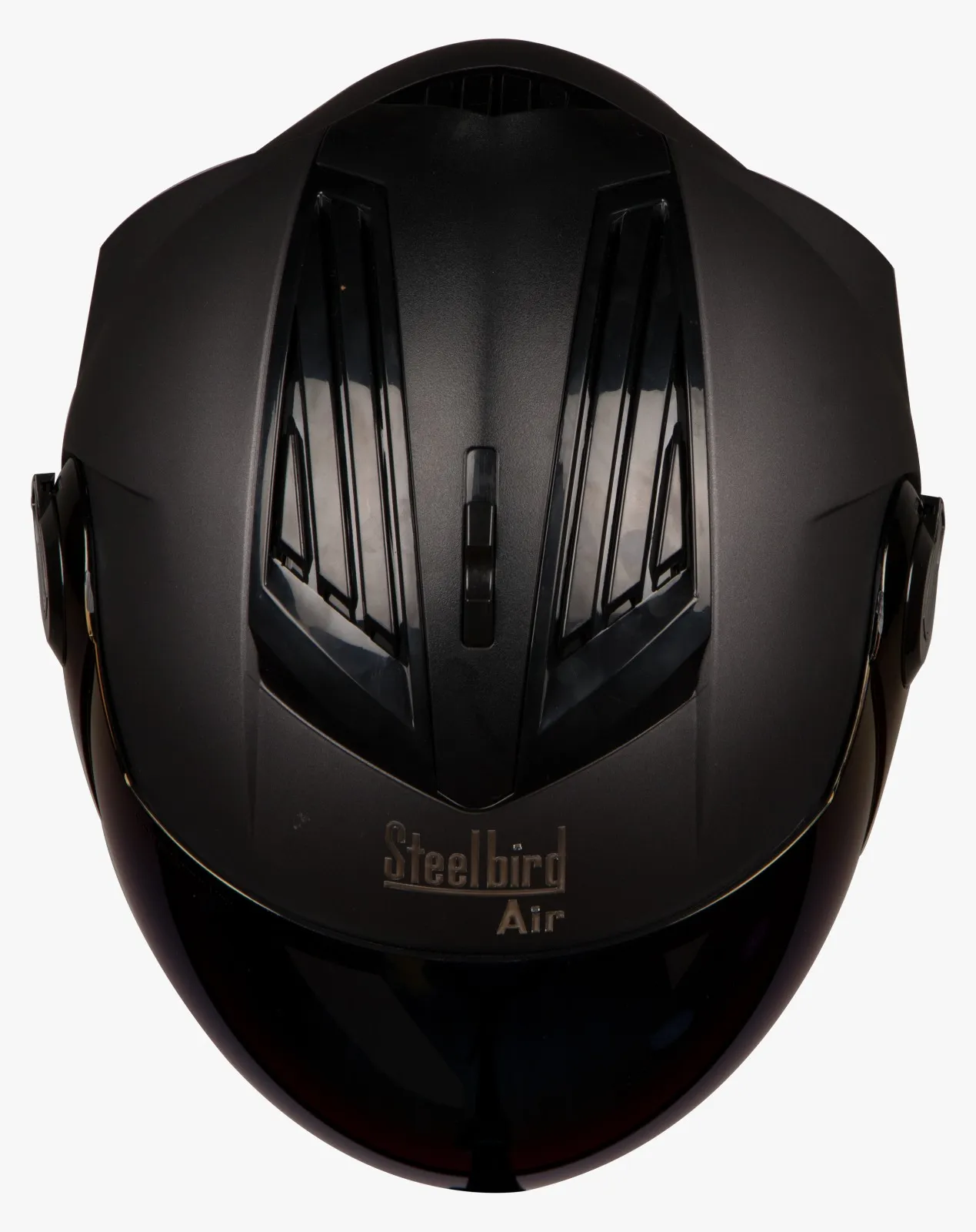 STEELBIRD SBA-2 MAT BLACK C/V (L) + EXTRA GOLD VISOR