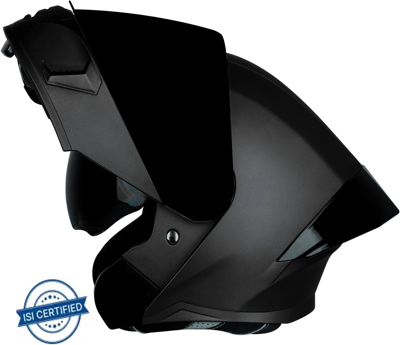STEELBIRD SBA-20 ISS MATT BLACK C/V 580MM WITH EXTRA SMOKE VISOR, BLACK SPOILER
