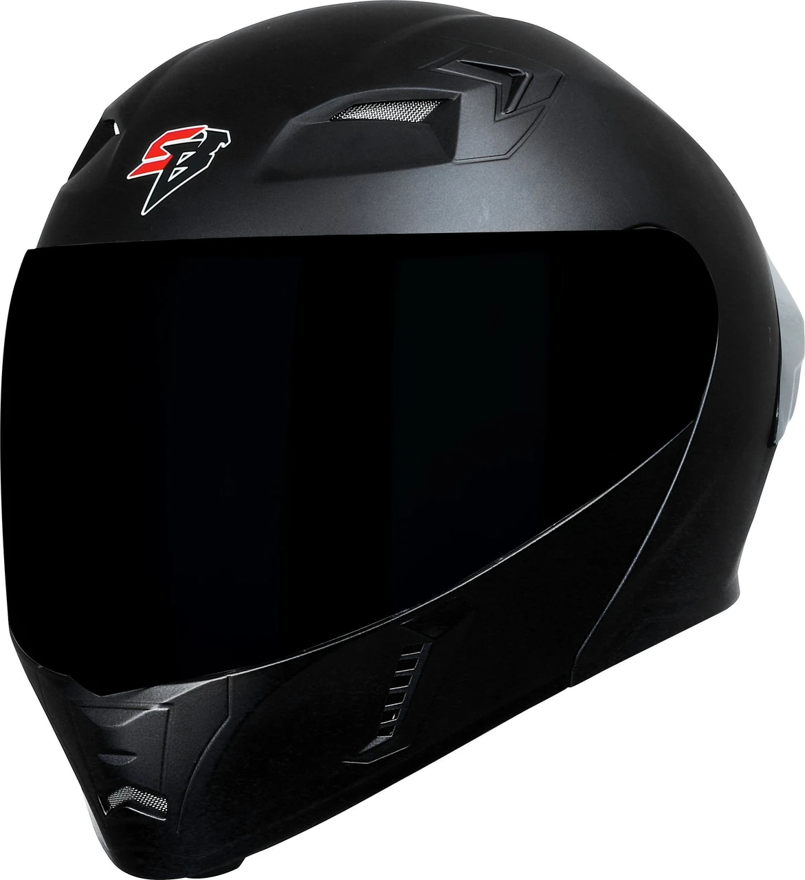 STEELBIRD SBA-20 ISS MATT BLACK C/V 600 MM WITH EXTRA SMOKE VISOR, BLACK SPOILER