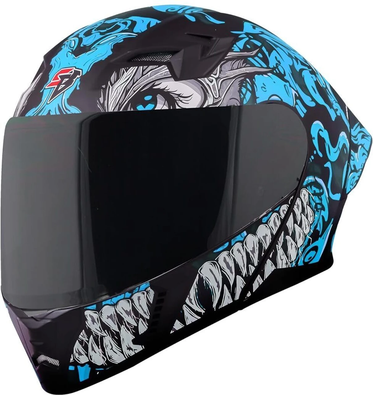 STEELBIRD SBA-20 ISS DRACO GLOSSY BLACK/JAZZ BLUE C/V 580 MM WITH EXTRA SMOKE VISOR STEELBIRD SBA-20 ISS DRACO GLOSSY BLACK/JAZZ BLUE C/V 580 MM WITH EXTRA SMOKE VISOR
