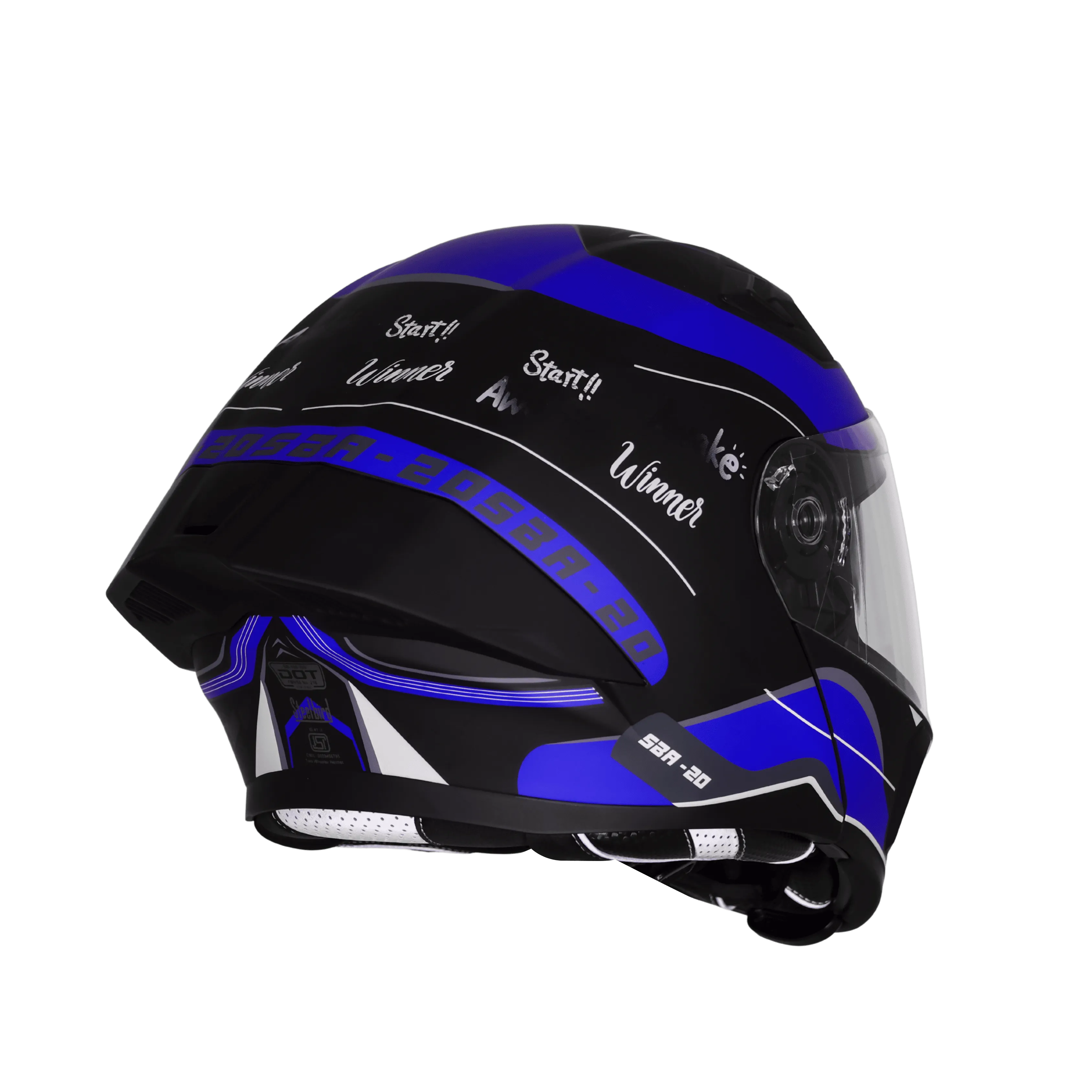 STEELBIRD SBH-20 ISS SILVER BORN TO RIDE MATT BLACK/BLUE C/V 580MM STEELBIRD SBH-20 ISS SILVER BORN TO RIDE MATT BLACK/BLUE C/V 580MM