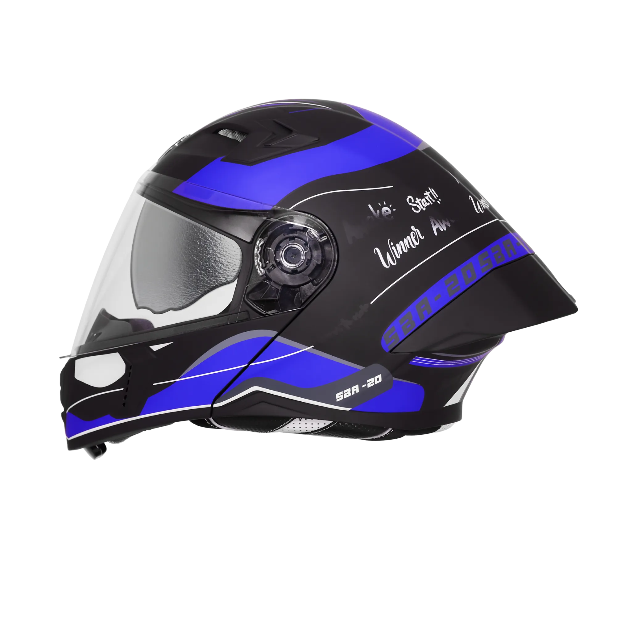 STEELBIRD SBH-20 ISS SILVER BORN TO RIDE MATT BLACK/BLUE C/V 580MM STEELBIRD SBH-20 ISS SILVER BORN TO RIDE MATT BLACK/BLUE C/V 580MM