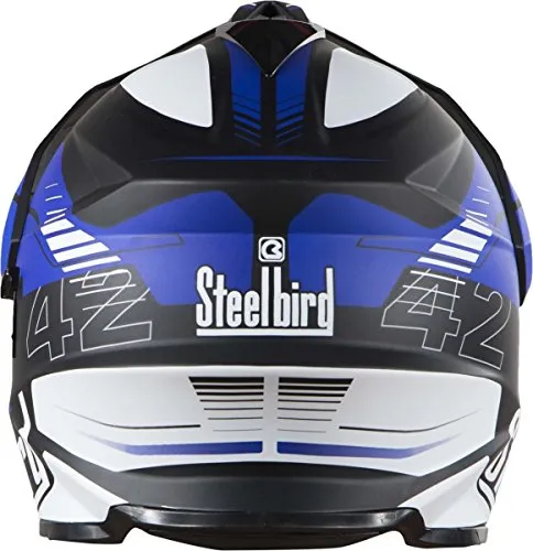 STEELBIRD SBH-13 AIRBORNE MATT BLACK/BLUE+P-CAP C/V (L) STEELBIRD SBH-13 AIRBORNE MATT BLACK/BLUE+P-CAP C/V (L)
