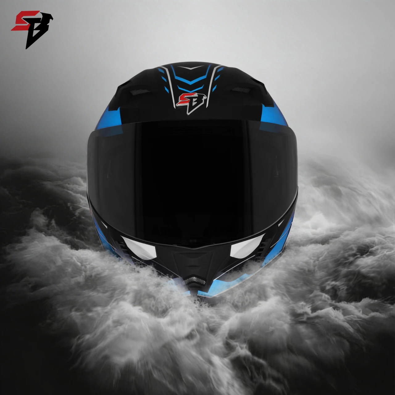 STEELBIRD SBH-20 ISS SILVER BORN TO RIDE GLOSSY BLACK/JAZZ BLUE C/V 580MM ISI+DOT STEELBIRD SBH-20 ISS SILVER BORN TO RIDE GLOSSY BLACK/JAZZ BLUE C/V 580MM ISI+DOT