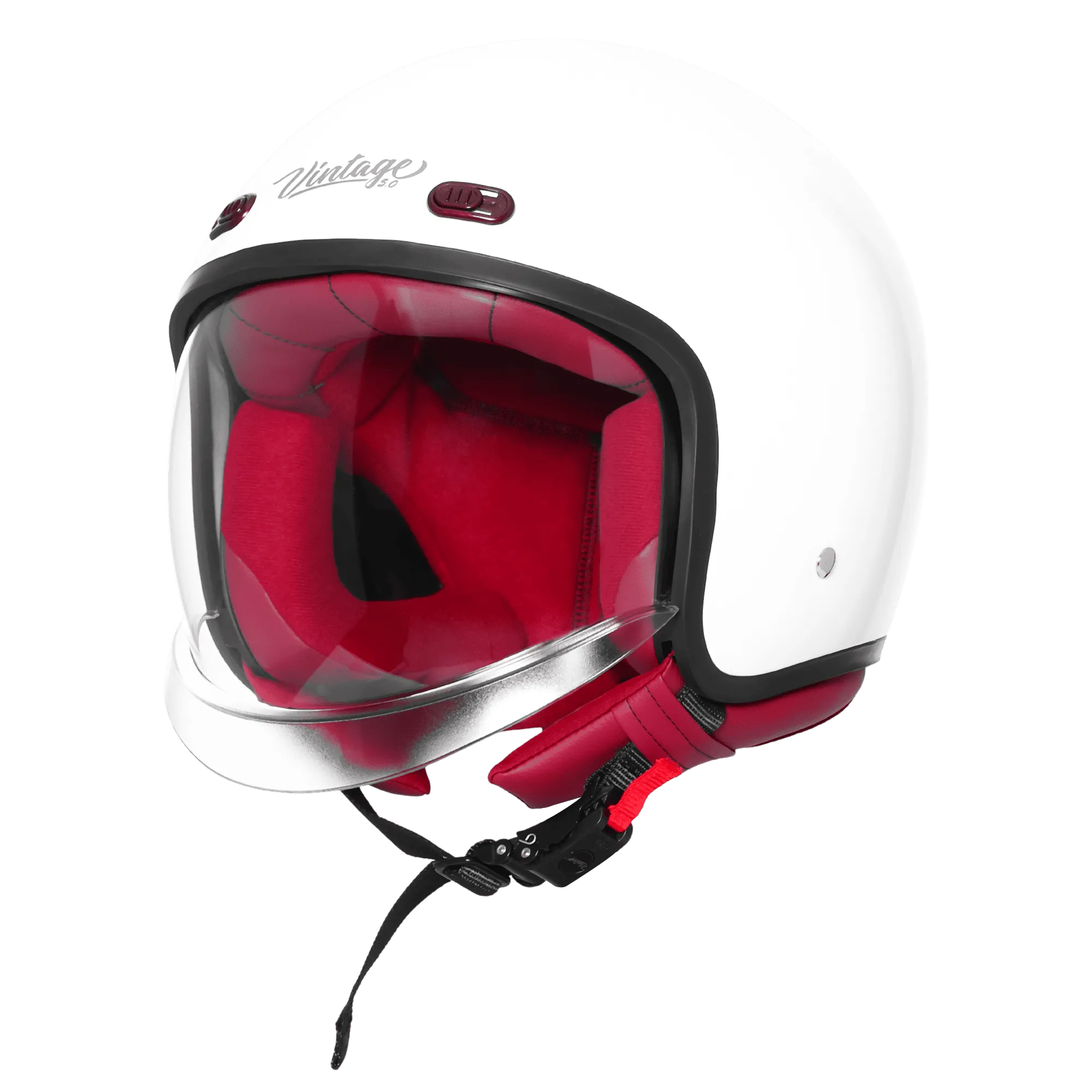 STEELBIRD SBH-67 VINTAGE DOT 5.0 GLOSSY WHITE C/V 580 MM WITH EXTRA SMOKE VISOR STEELBIRD SBH-67 VINTAGE DOT 5.0 GLOSSY WHITE C/V 580 MM WITH EXTRA SMOKE VISOR