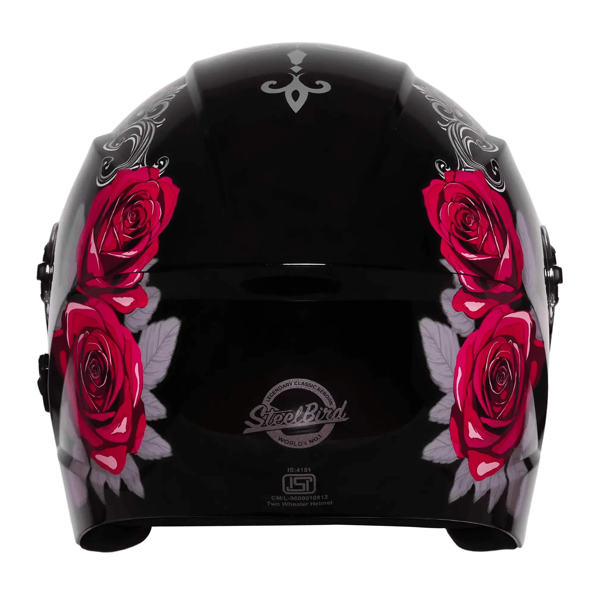 STEELBIRD SBH-80 FAIRY FR1 GLOSSY BLACK/PINK ROSE C/V (M) STEELBIRD SBH-80 FAIRY FR1 GLOSSY BLACK/PINK ROSE C/V (M)