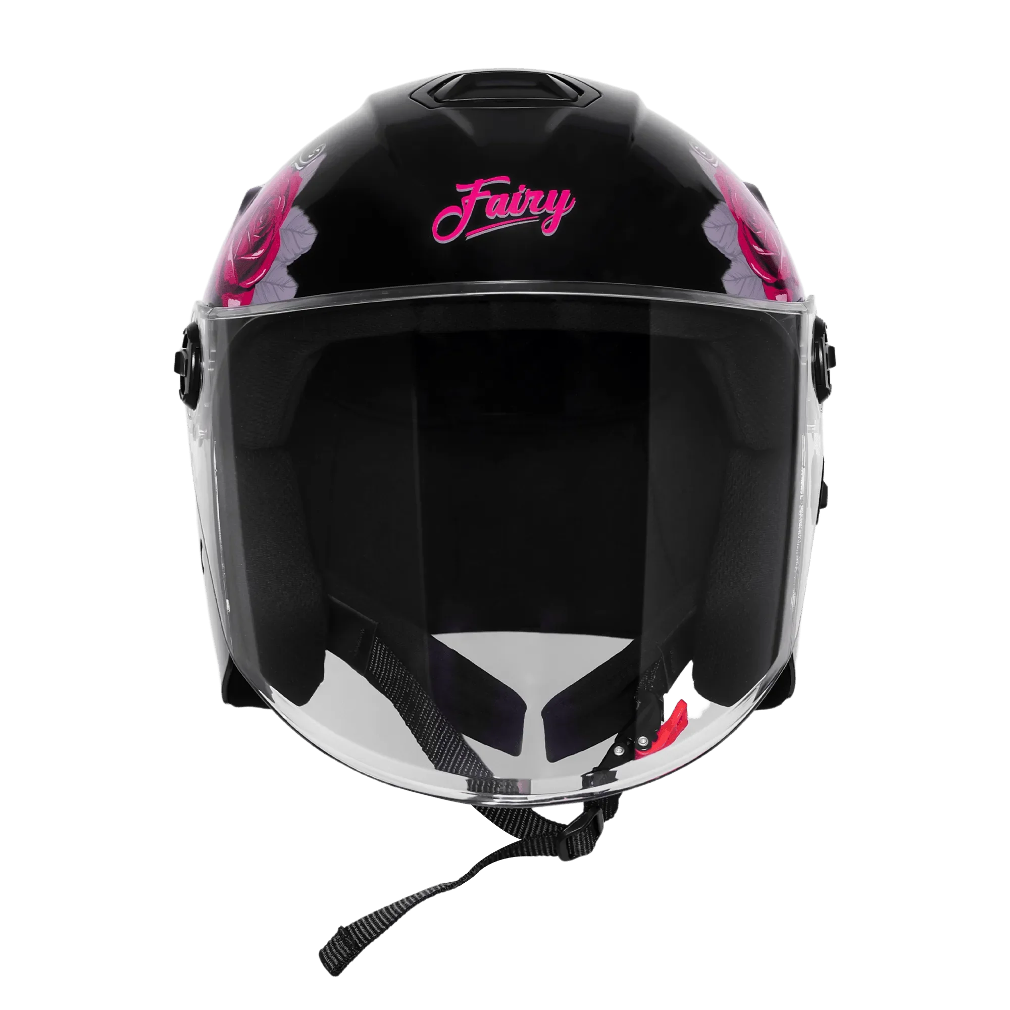 STEELBIRD SBH-80 FAIRY FR1 GLOSSY BLACK/PINK ROSE C/V (M) STEELBIRD SBH-80 FAIRY FR1 GLOSSY BLACK/PINK ROSE C/V (M)