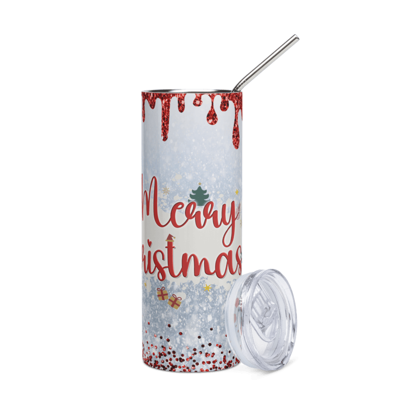 Merry Christmas Gnome Skinny Tumbler – Festive Sublimated Holiday Drinkware